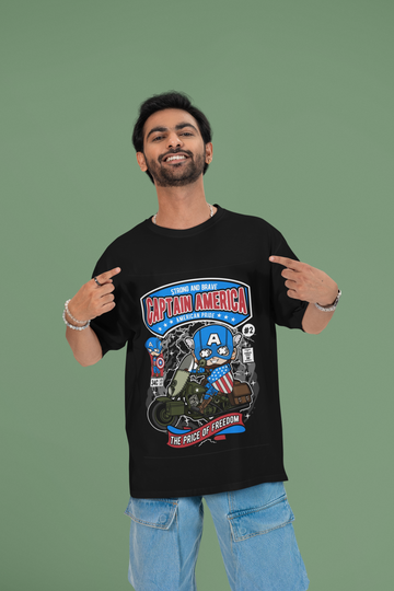 Ride for Justice Captain America Oversized Tee | Mist & Cozy