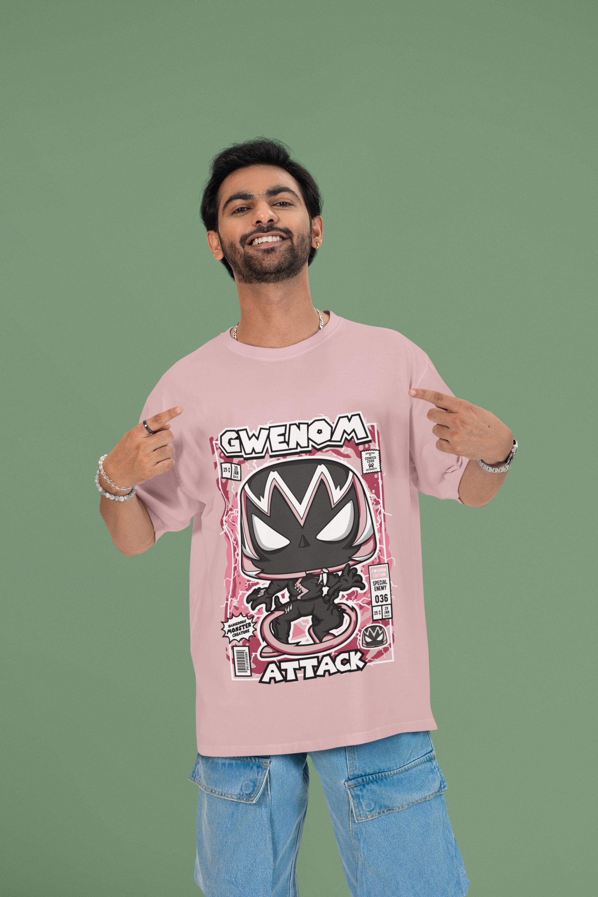 Symbiote Style Gwenom Oversized Tee | Mist & Cozy - Mist & Cozy