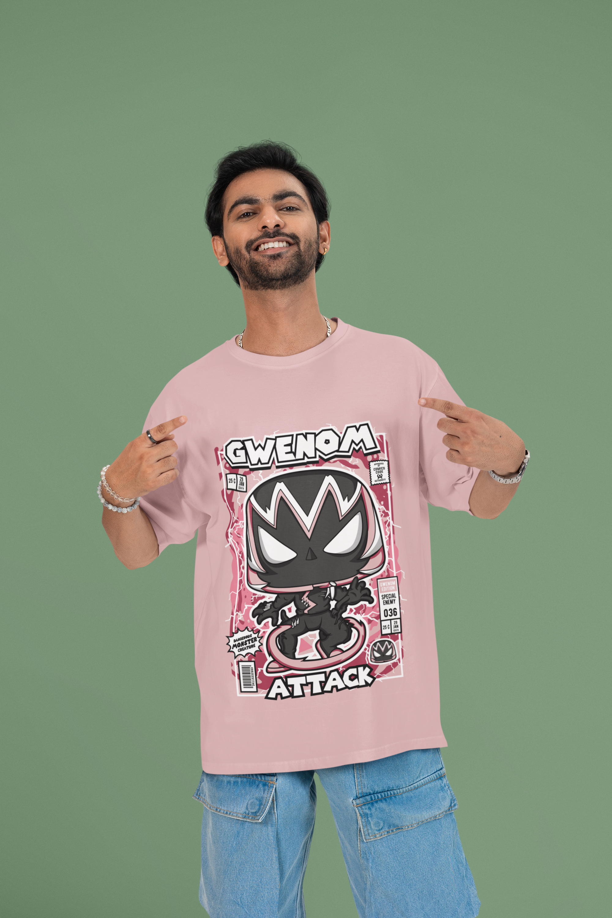 Symbiote Style Gwenom Oversized Tee | Mist & Cozy - Mist & Cozy