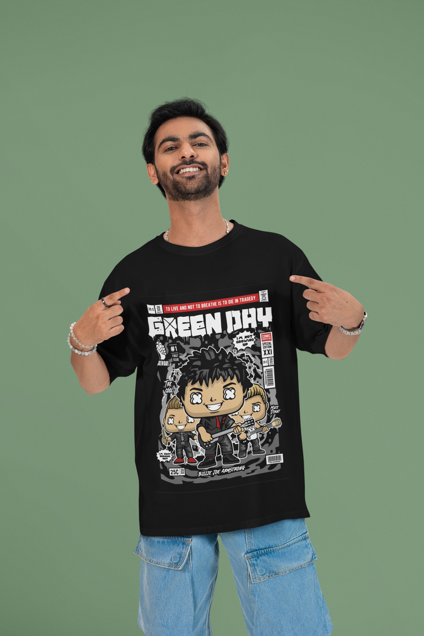 Punk Parade Green Day Oversized Tee | Mist & Cozy
