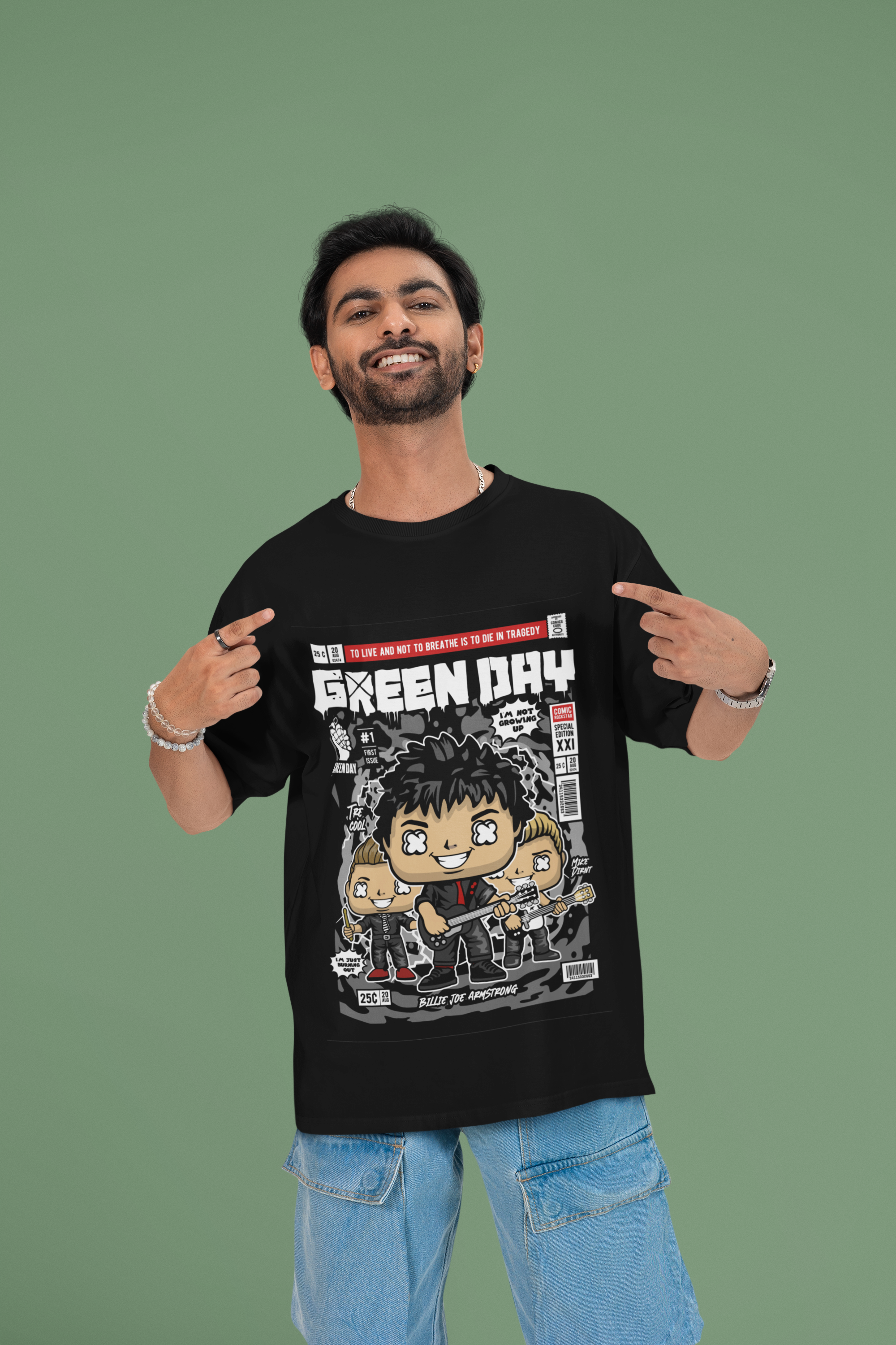 Punk Parade Green Day Oversized Tee | Mist & Cozy
