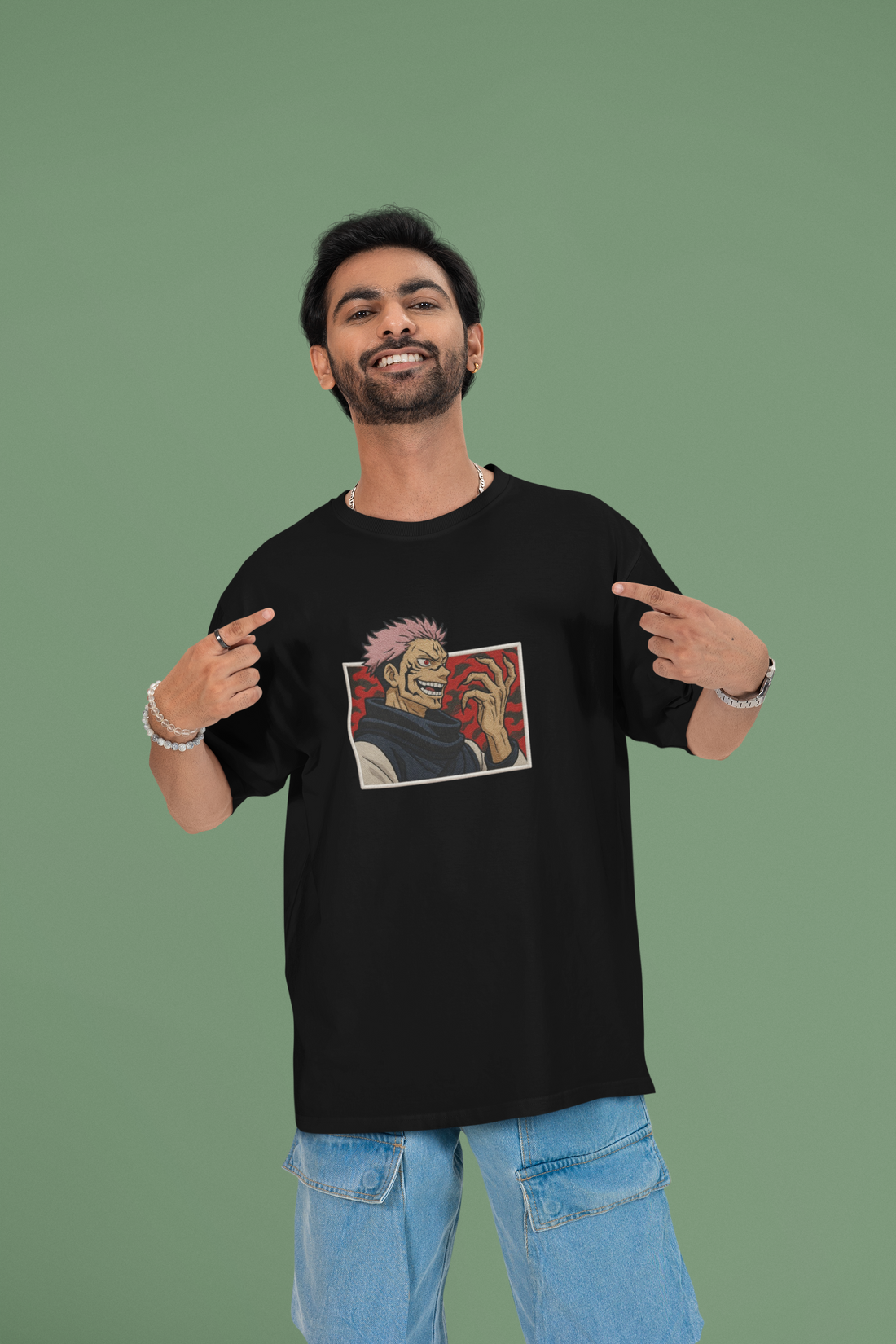 King of Curses Sukuna’s Reign Oversized Tee | Mist & Cozy