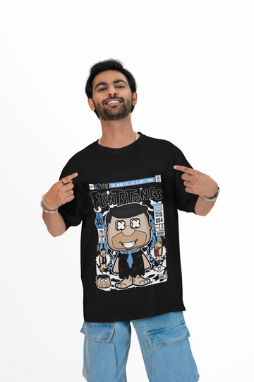 Bedrock Throwback Flintstones Oversized Tee | Mist & Cozy