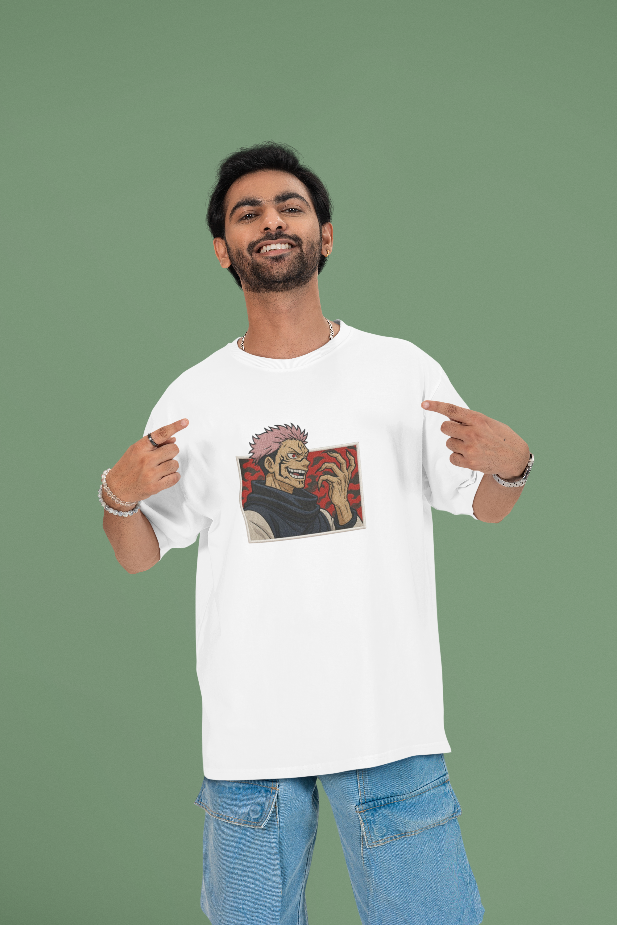 King of Curses Sukuna’s Reign Oversized Tee | Mist & Cozy