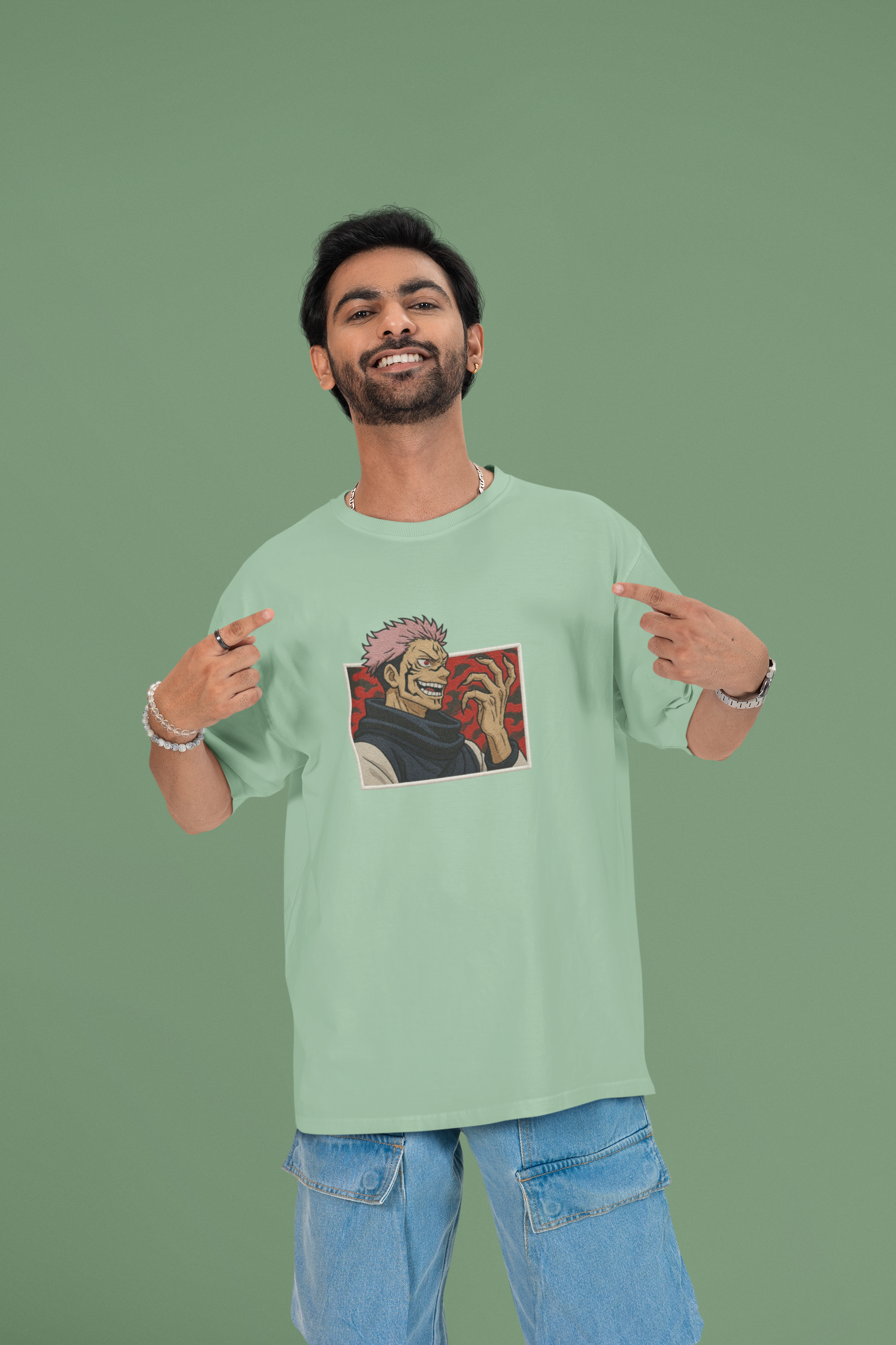 King of Curses Sukuna’s Reign Oversized Tee | Mist & Cozy