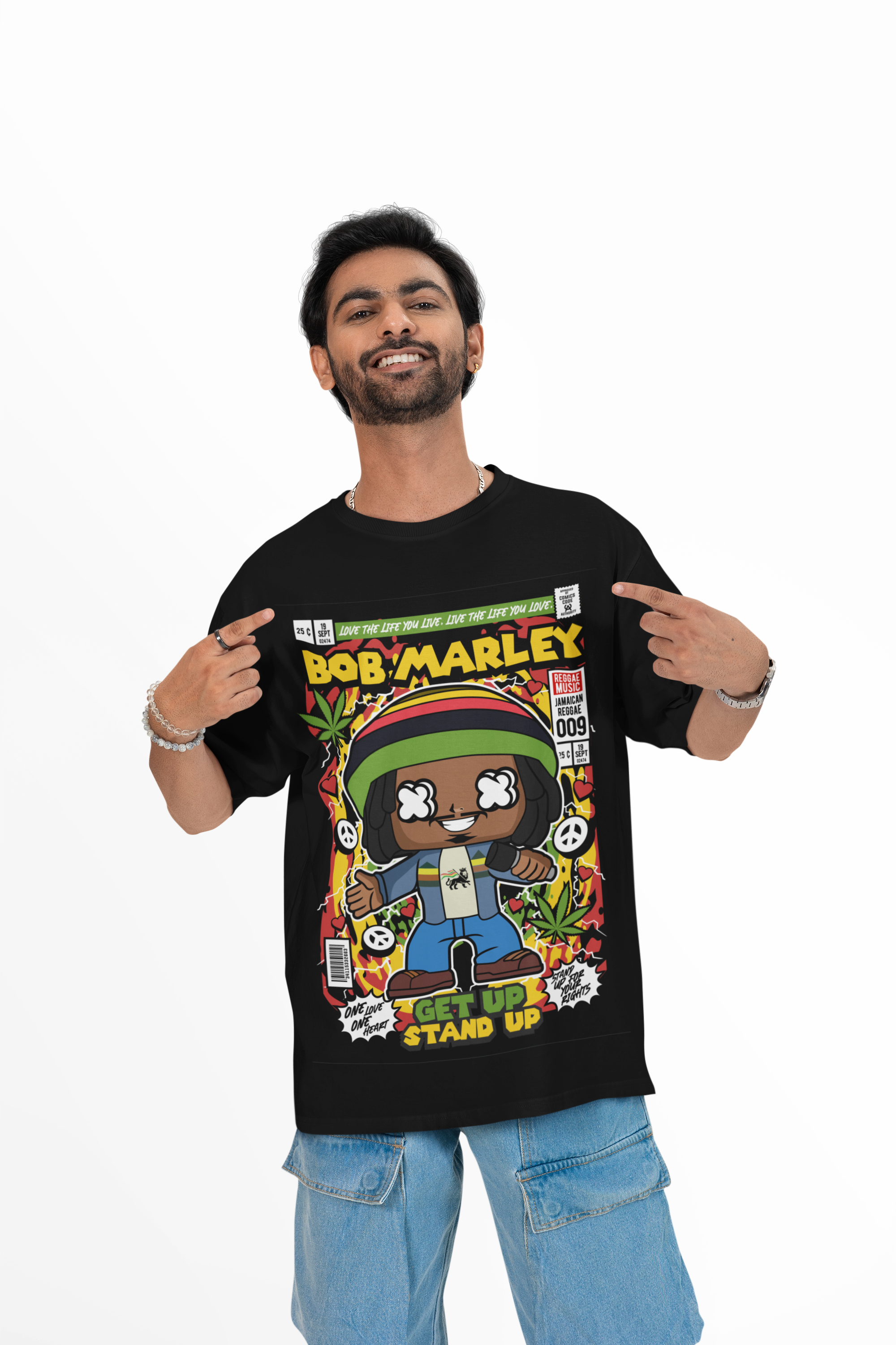 One Love Legacy Bob Marley Oversized Tee | Mist & Cozy