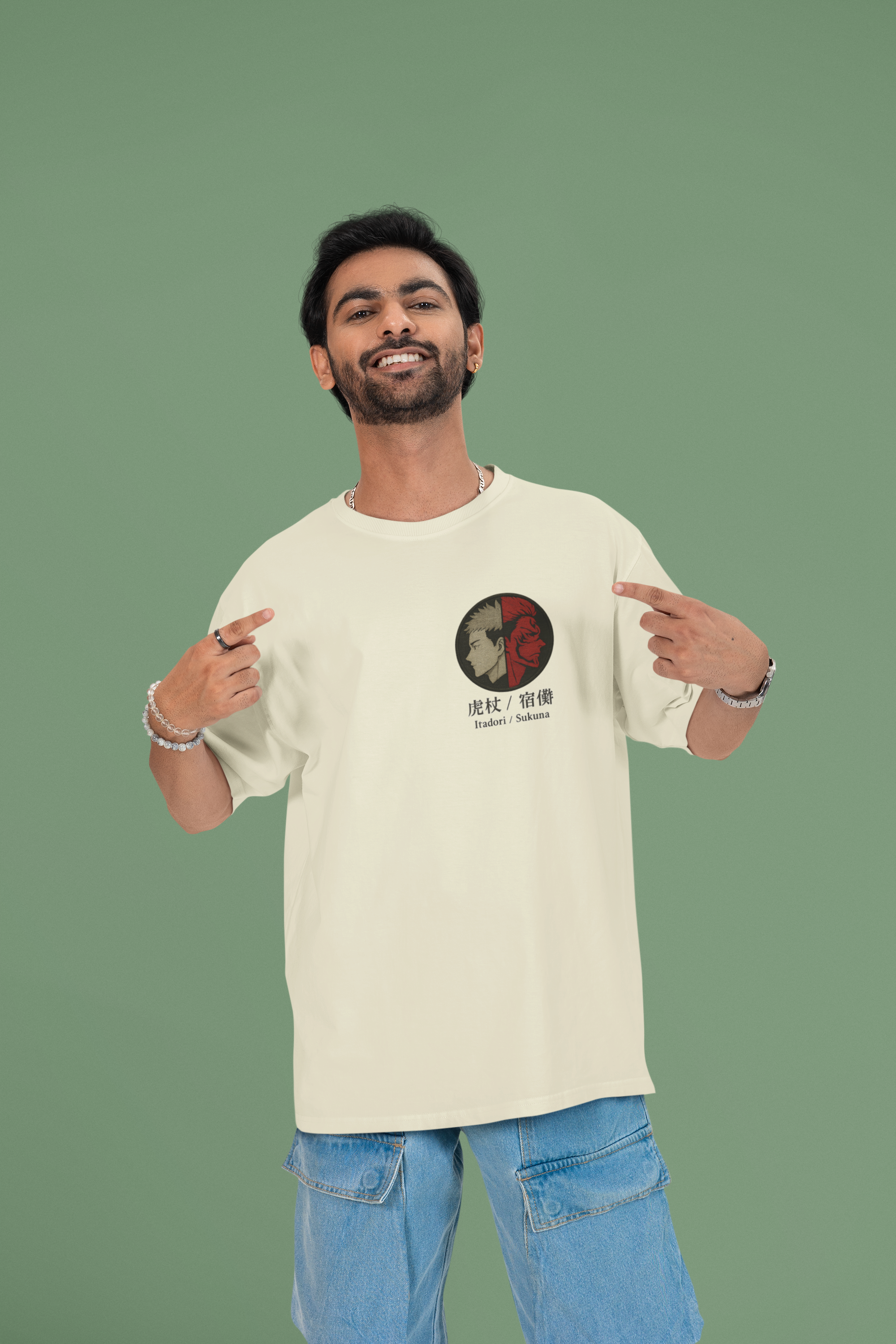 Itadori x Sukuna Duality Unleashed Oversized Tee | Mist & Cozy