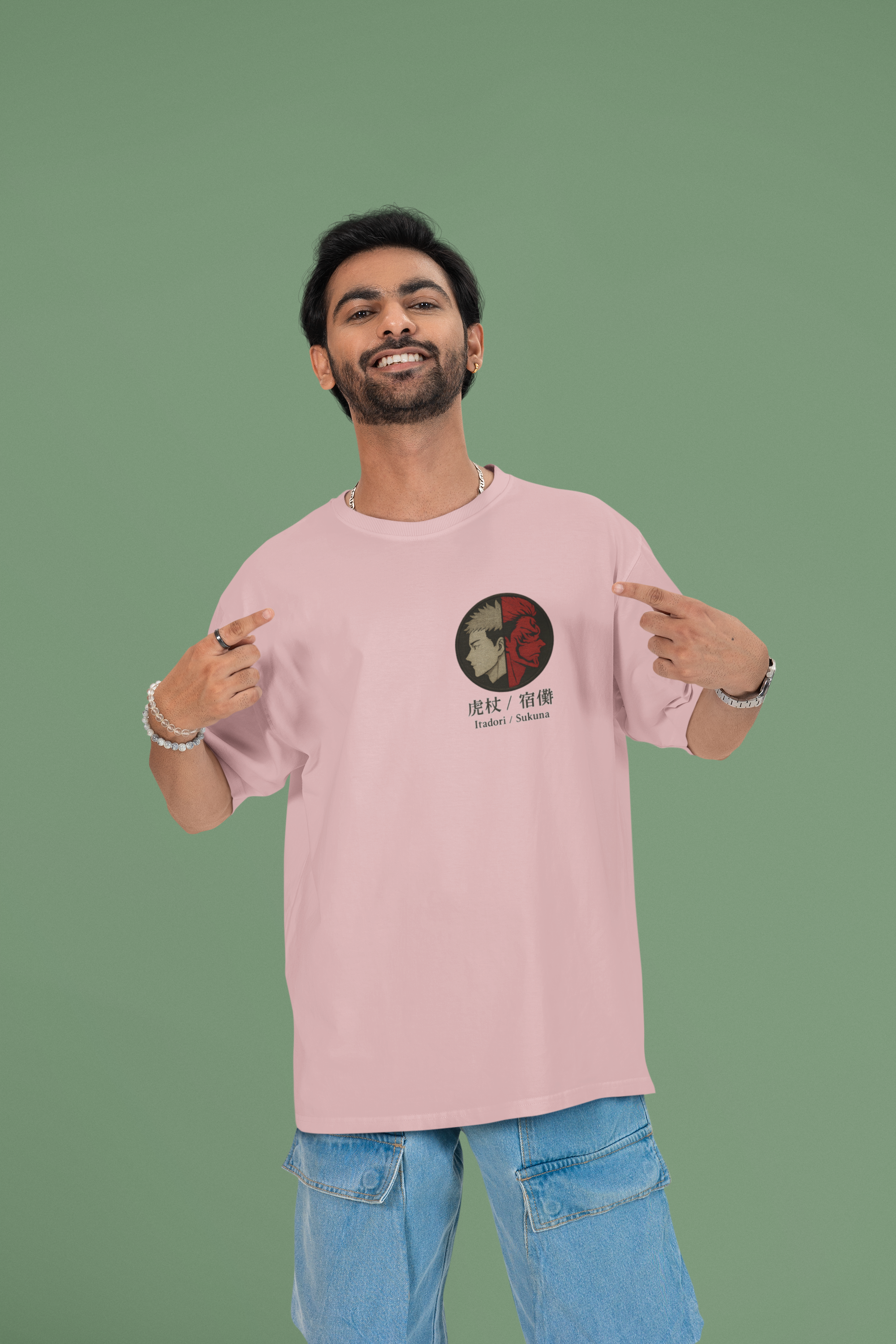 Itadori x Sukuna Duality Unleashed Oversized Tee | Mist & Cozy
