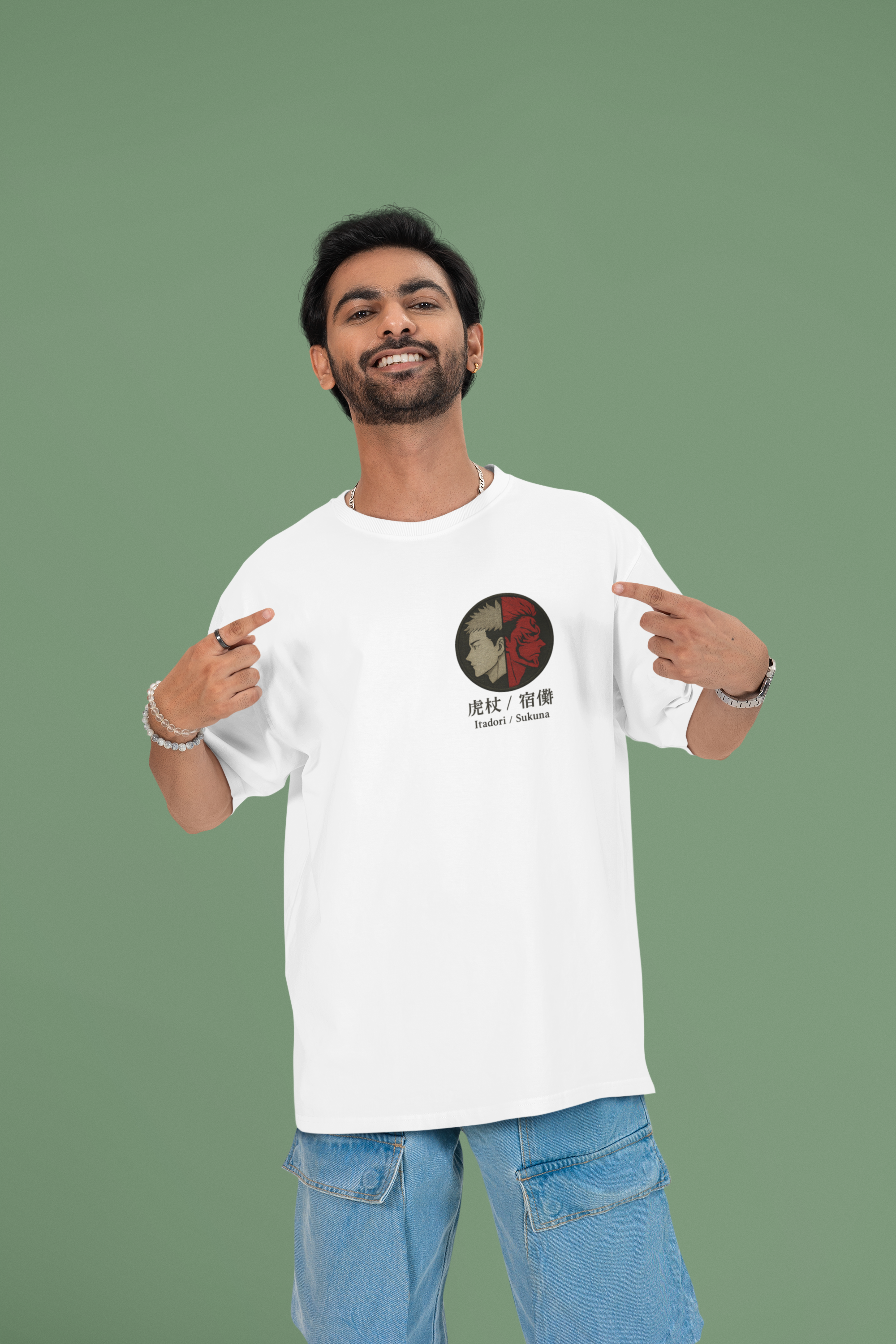 Itadori x Sukuna Duality Unleashed Oversized Tee | Mist & Cozy