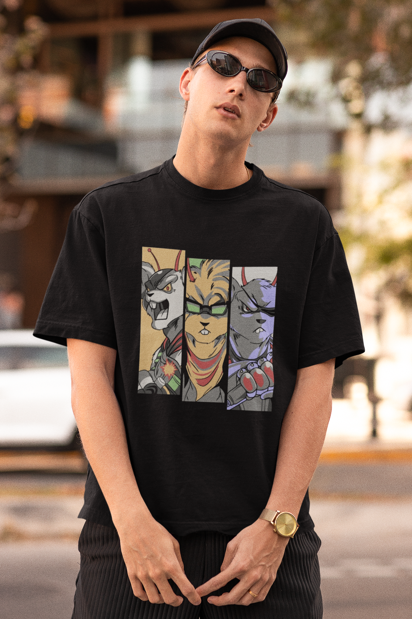 Hunt Mode Animal Fighter Oversized Tee | Mist & Cozy - Mist & Cozy