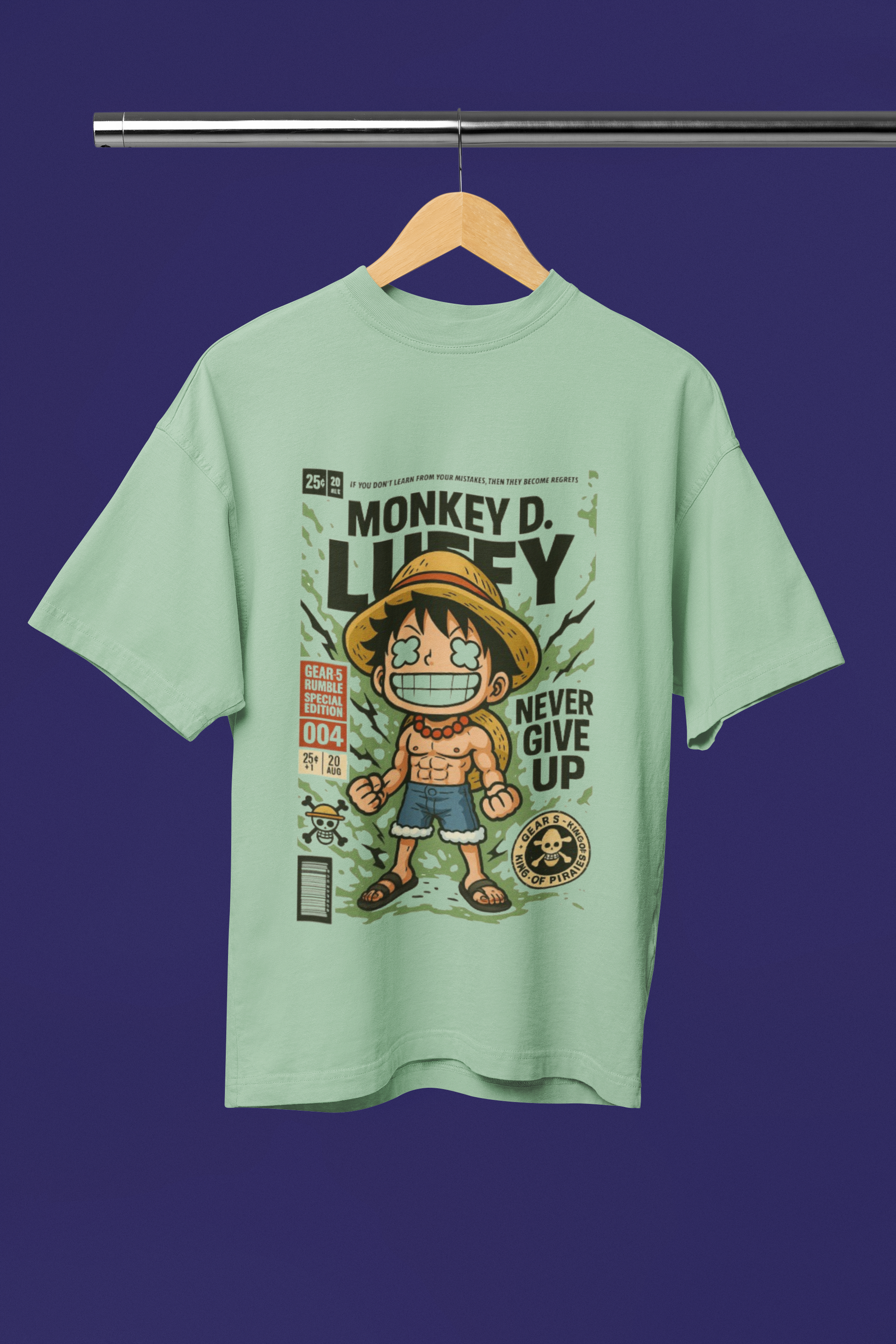 King of the Sea Luffy Gear 5 Oversized Tee | Mist & Cozy - Mist & Cozy