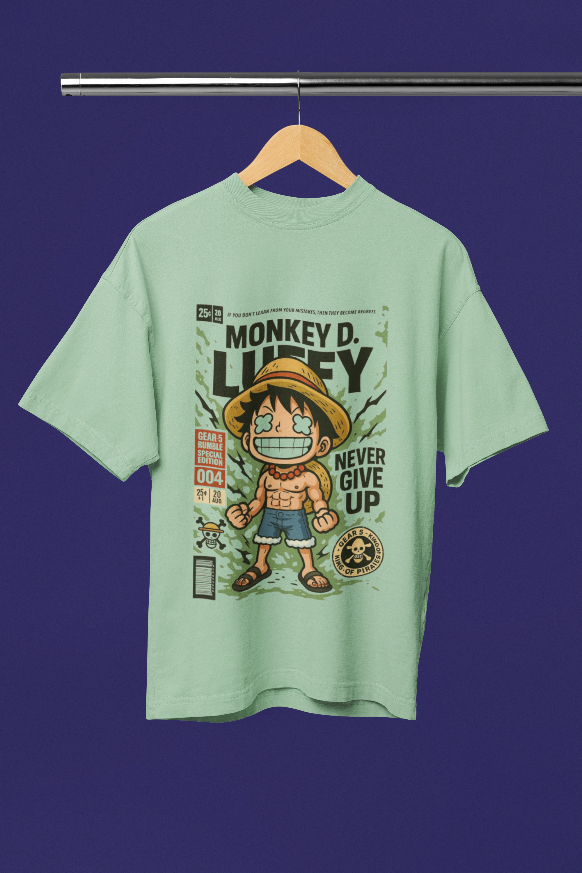 King of the Sea Luffy Gear 5 Oversized Tee | Mist & Cozy - Mist & Cozy