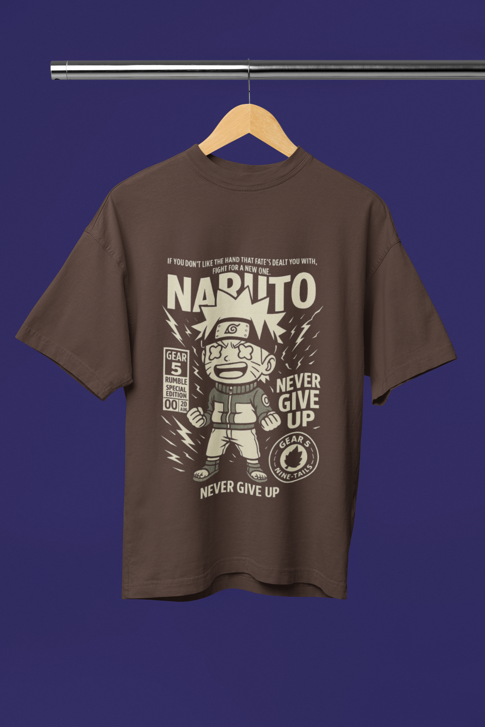 Tokyo Mission Naruto Oversized Tee Mono Edition | Mist & Cozy
