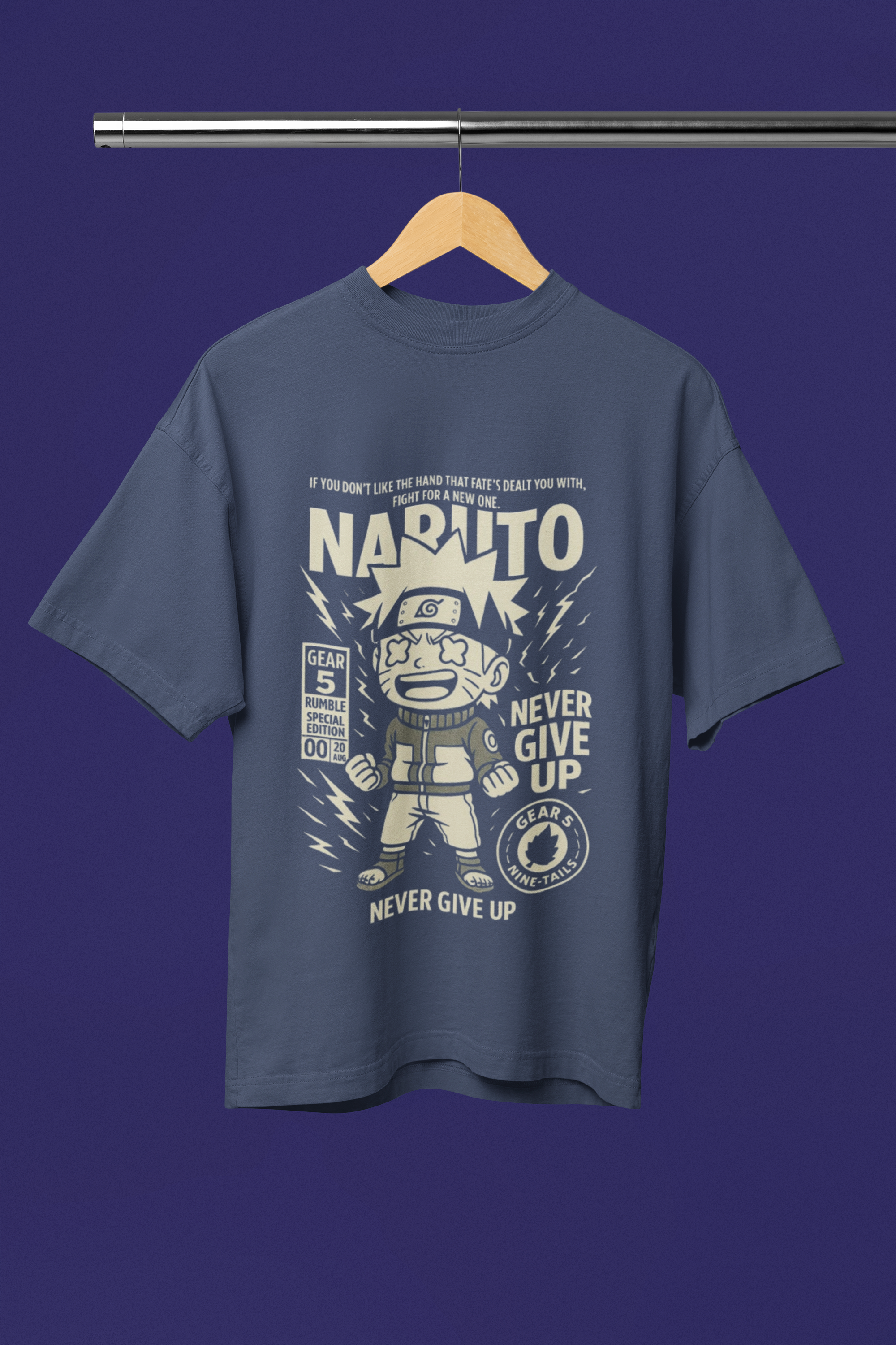 Tokyo Mission Naruto Oversized Tee Mono Edition | Mist & Cozy