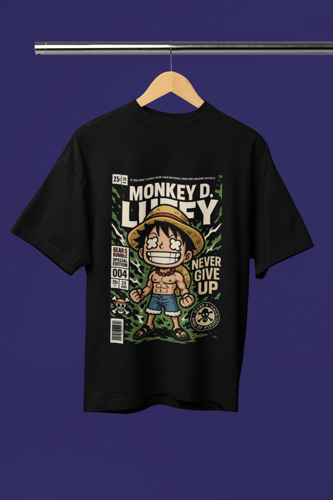 King of the Sea Luffy Gear 5 Oversized Tee | Mist & Cozy