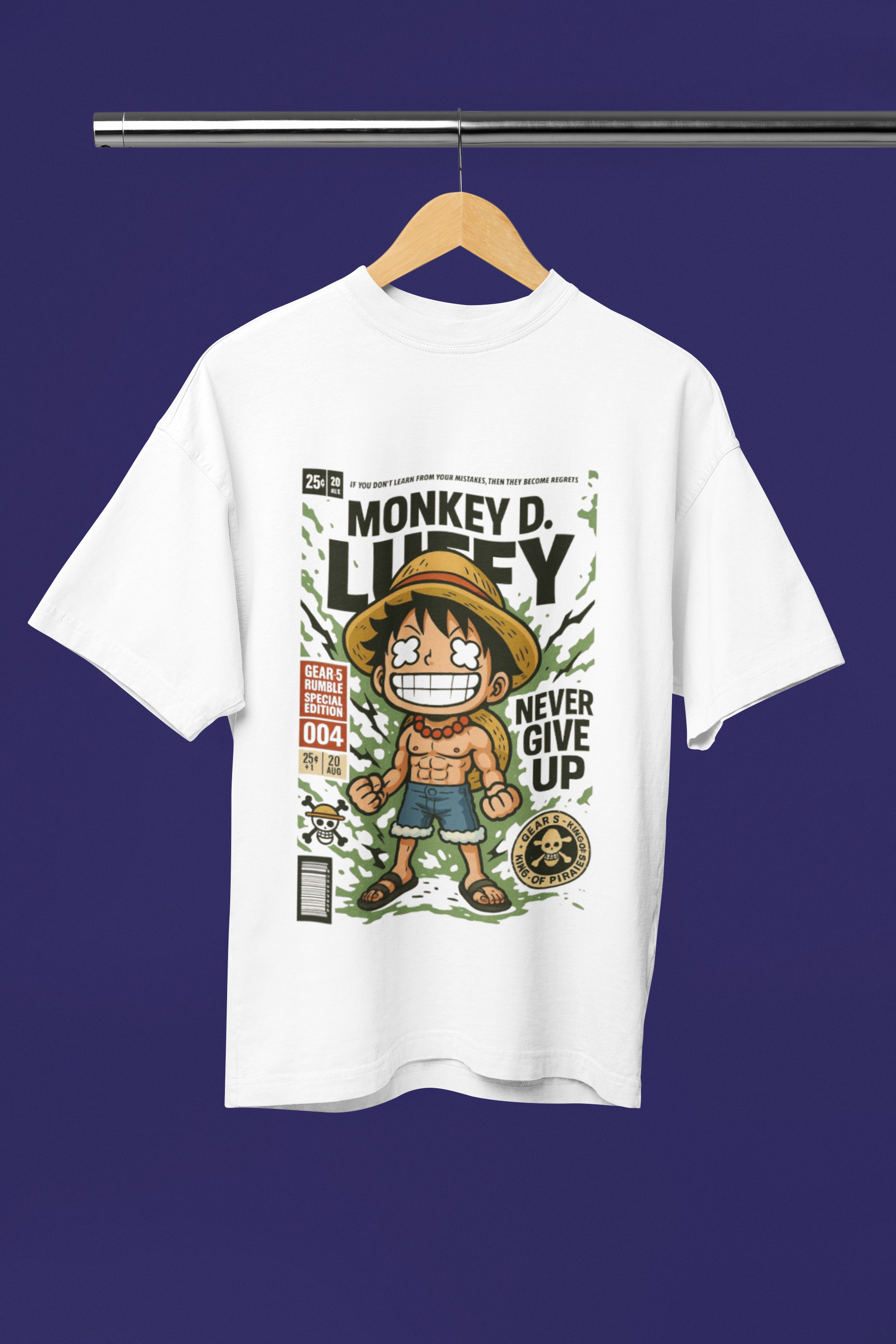 King of the Sea Luffy Gear 5 Oversized Tee | Mist & Cozy - Mist & Cozy