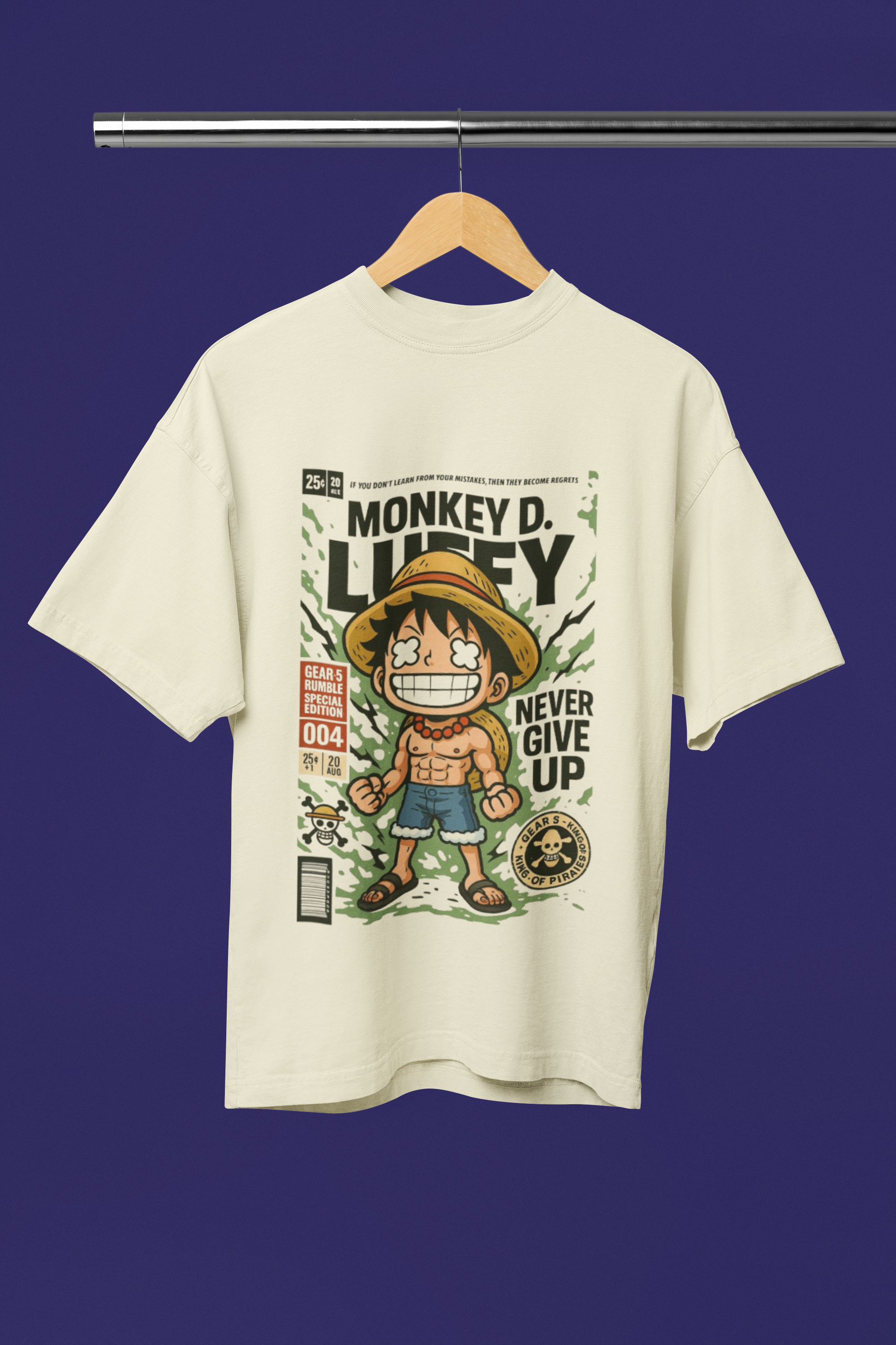 King of the Sea Luffy Gear 5 Oversized Tee | Mist & Cozy - Mist & Cozy
