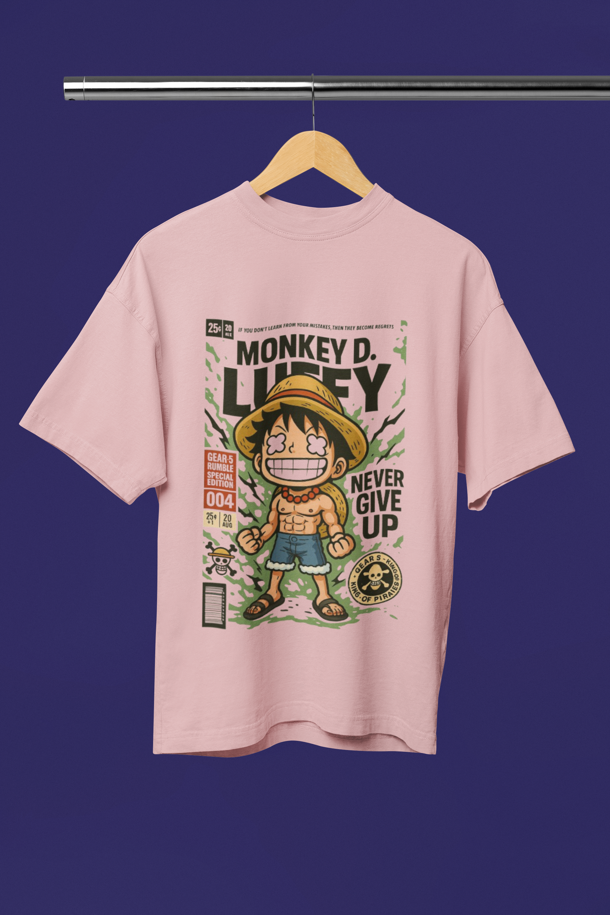 King of the Sea Luffy Gear 5 Oversized Tee | Mist & Cozy - Mist & Cozy