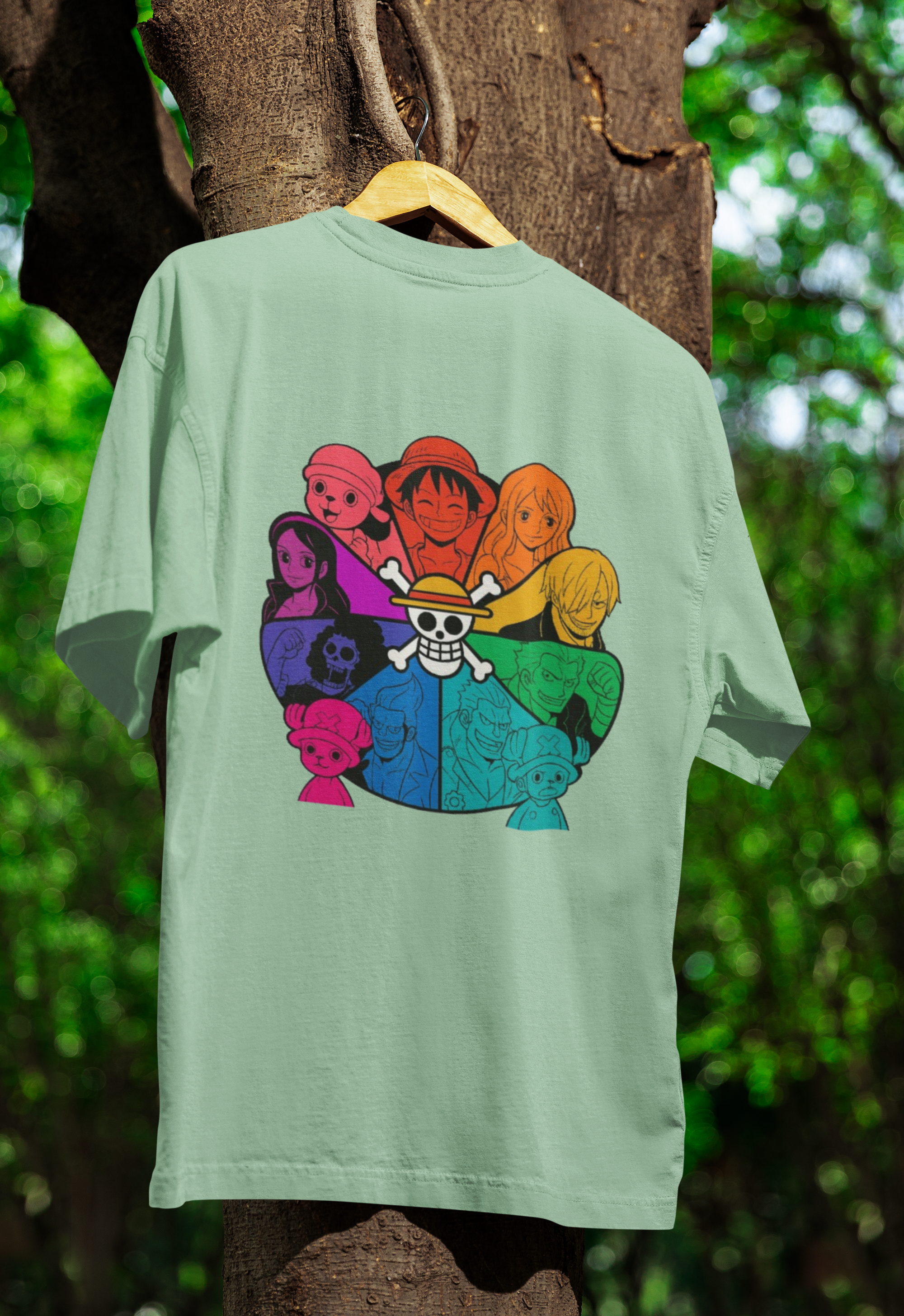 Straw Hat Pride Rainbow Crew Oversized Tee | Mist & Cozy