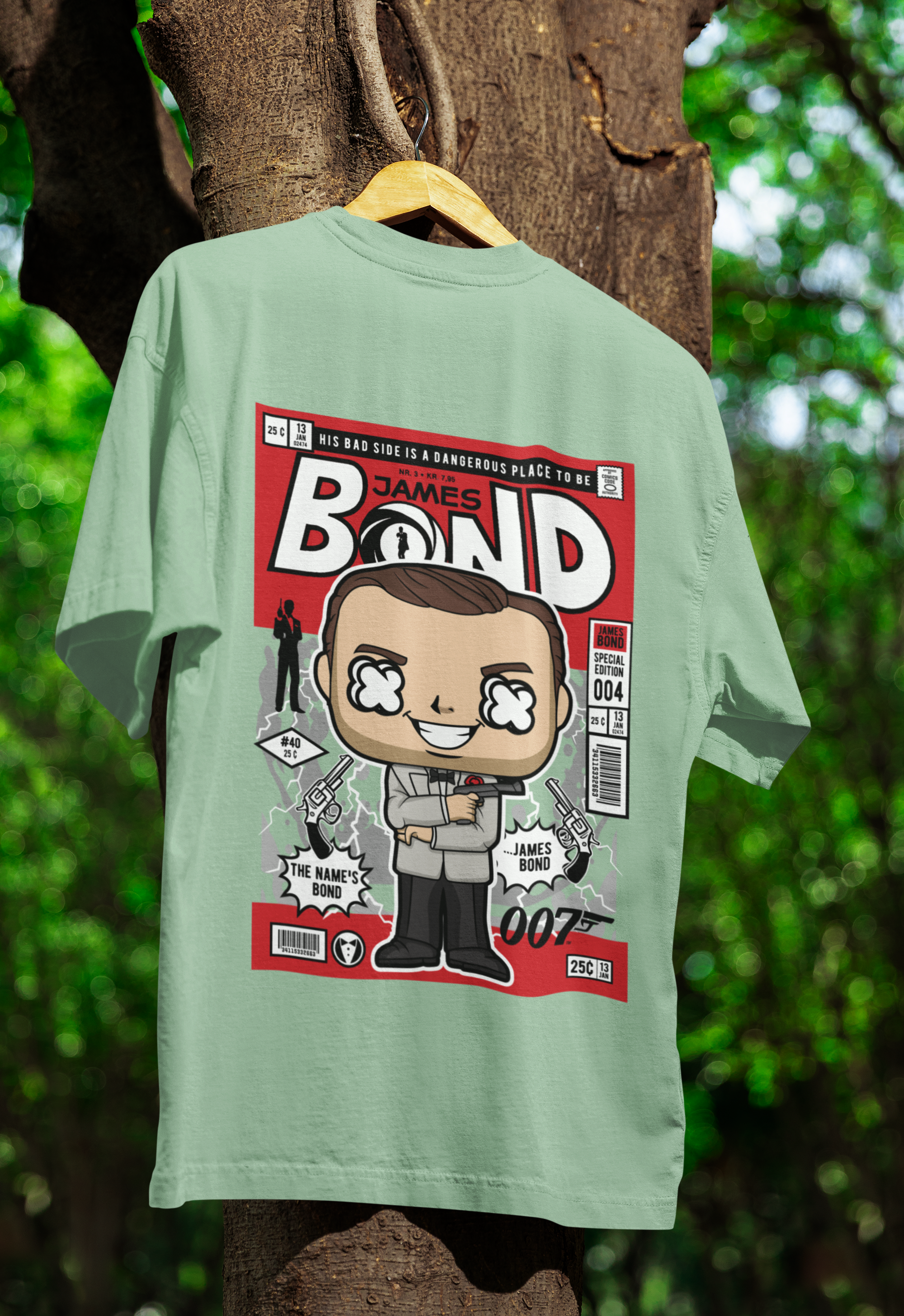 License to Style James Bond Oversized Tee | Mist & Cozy