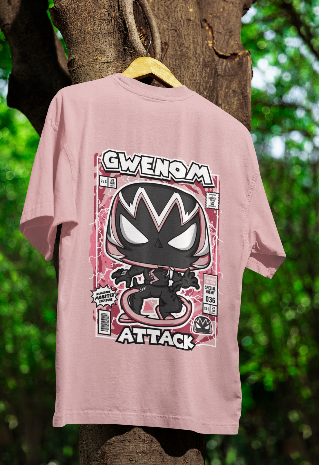 Symbiote Style Gwenom Oversized Tee | Mist & Cozy
