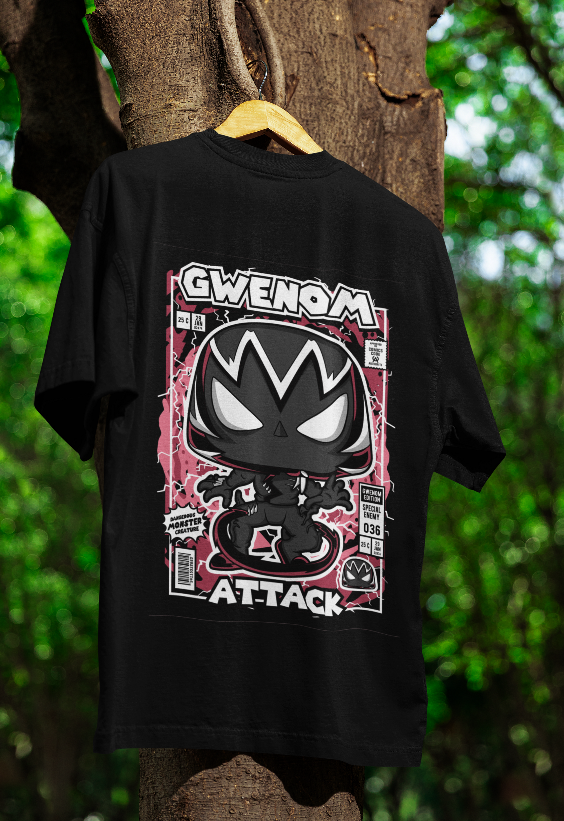 Symbiote Style Gwenom Oversized Tee | Mist & Cozy - Mist & Cozy