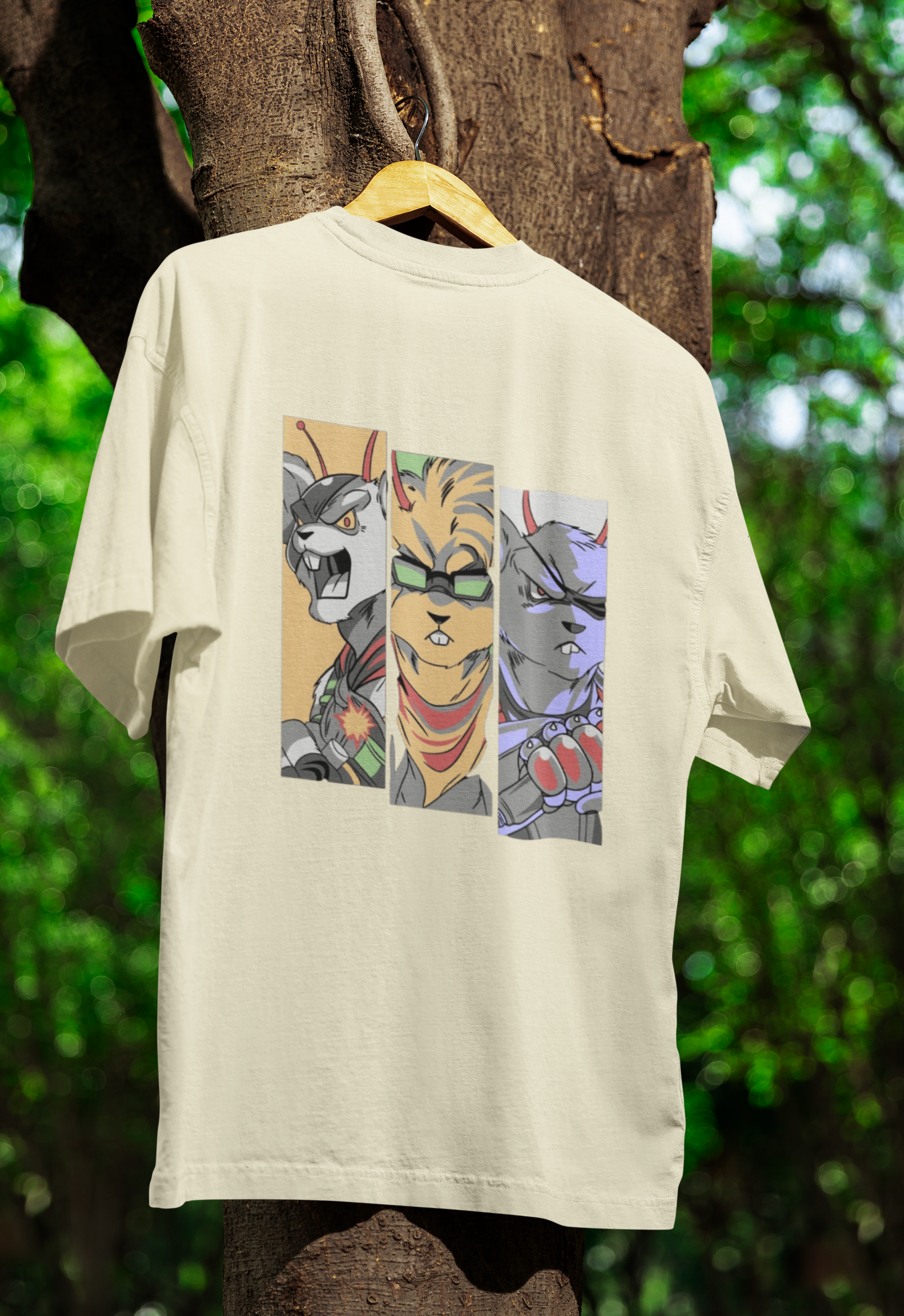 Hunt Mode Animal Fighter Oversized Tee | Mist & Cozy - Mist & Cozy