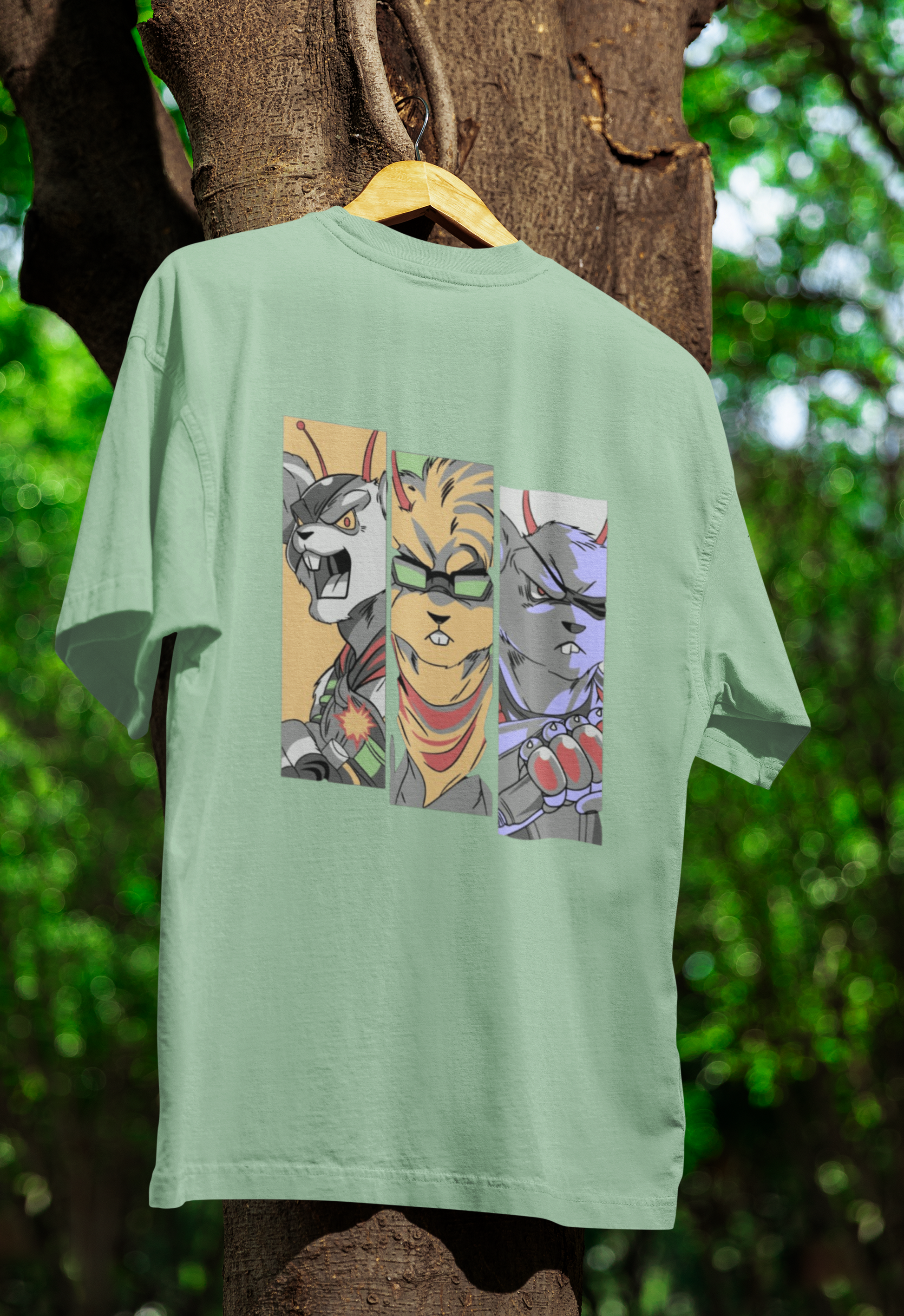 Hunt Mode Animal Fighter Oversized Tee | Mist & Cozy - Mist & Cozy