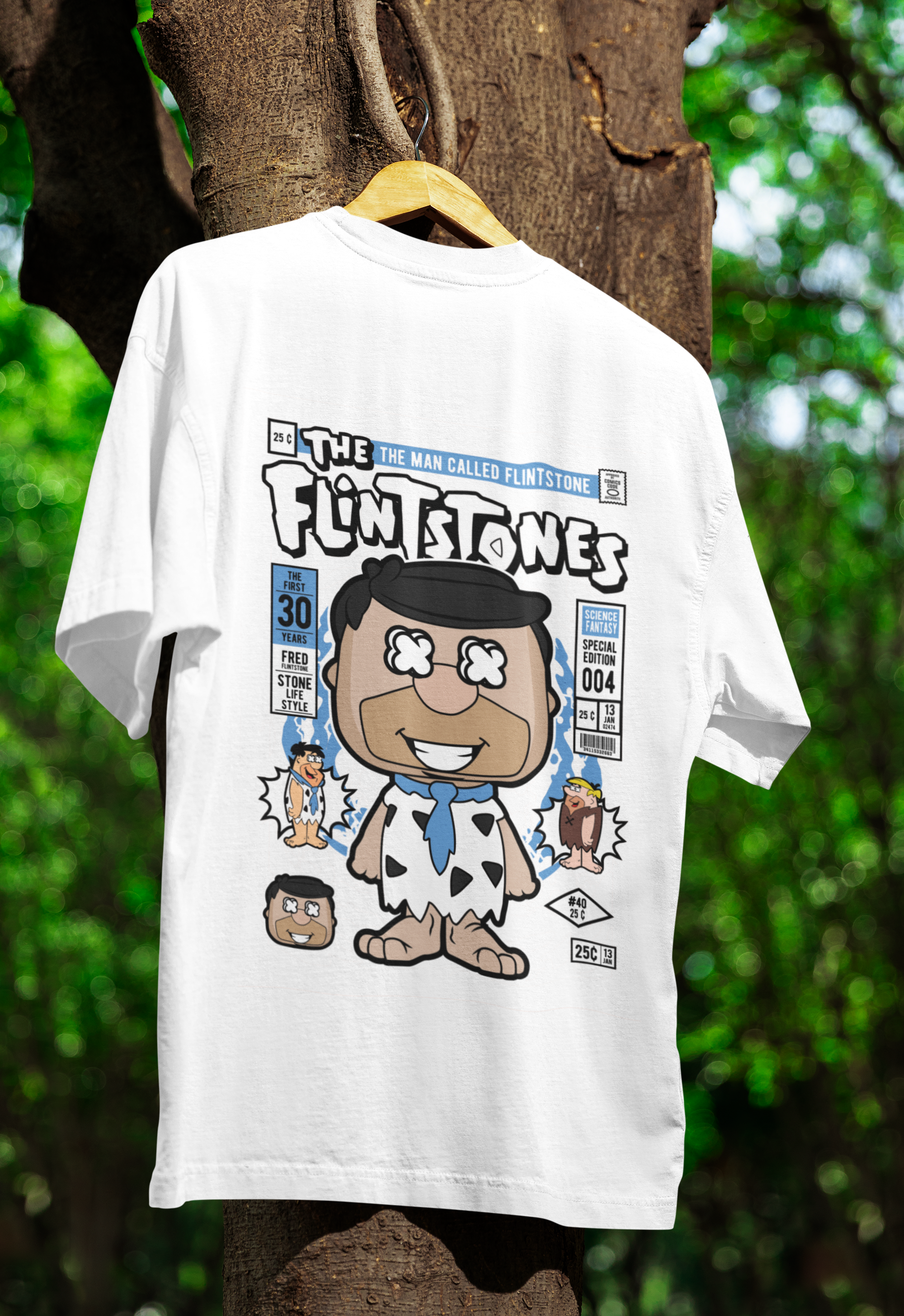 Bedrock Throwback Flintstones Oversized Tee | Mist & Cozy