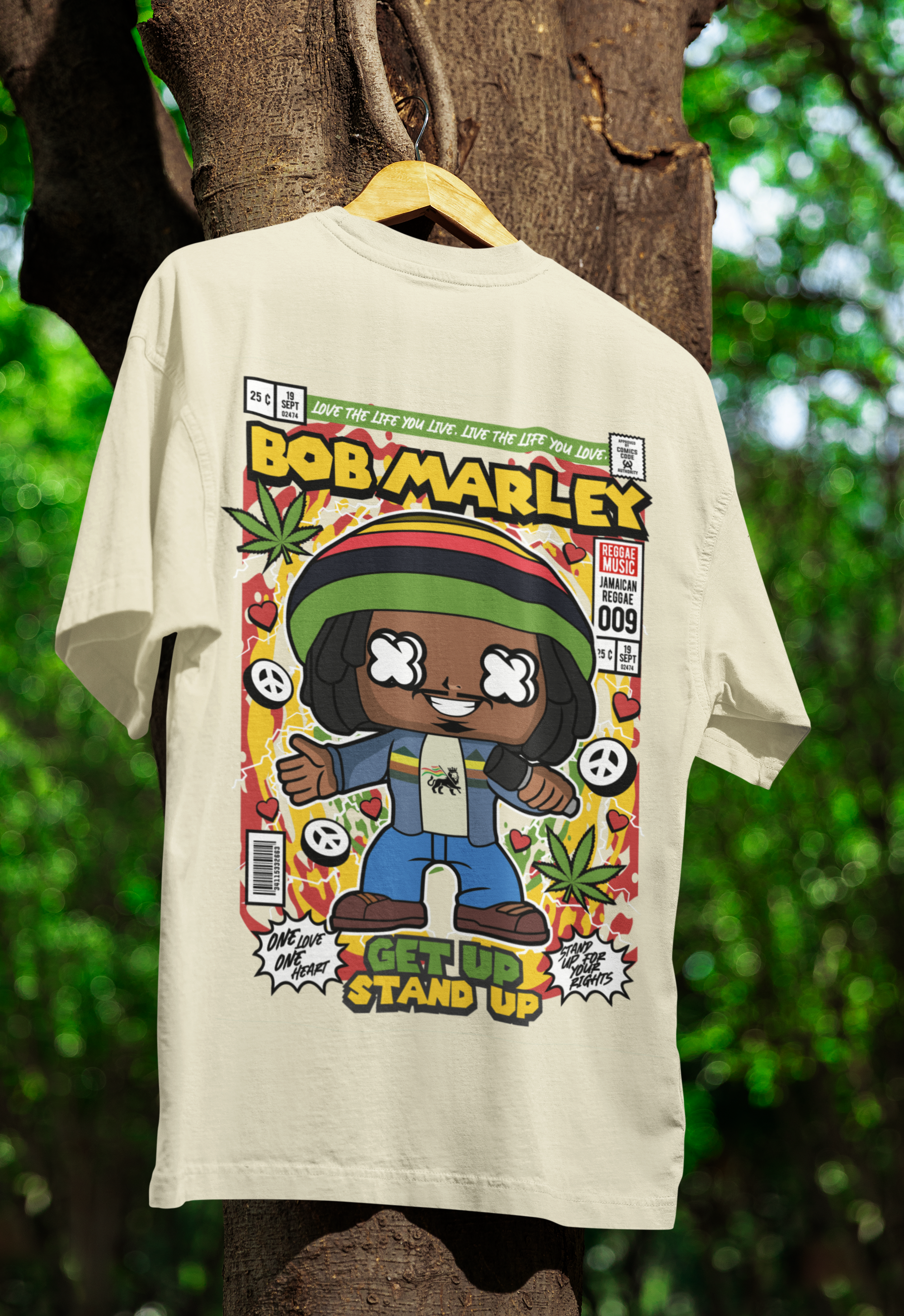 One Love Legacy Bob Marley Oversized Tee | Mist & Cozy