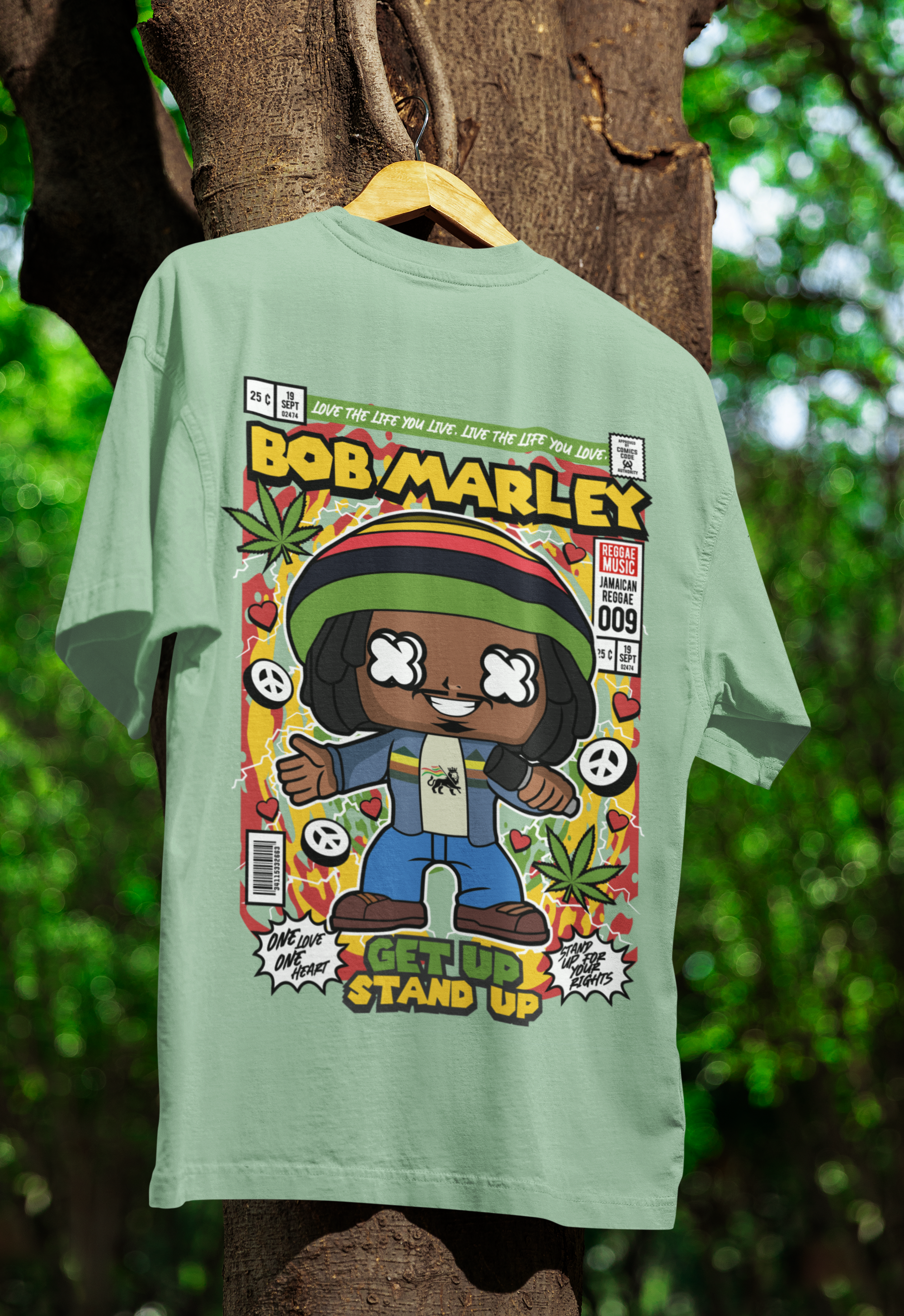 One Love Legacy Bob Marley Oversized Tee | Mist & Cozy