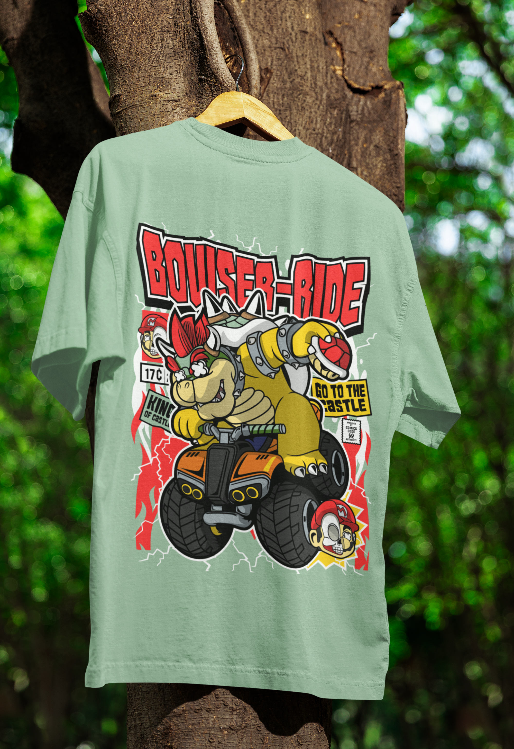 Bowser Ride Oversized Comic Tee | Mist & Cozy