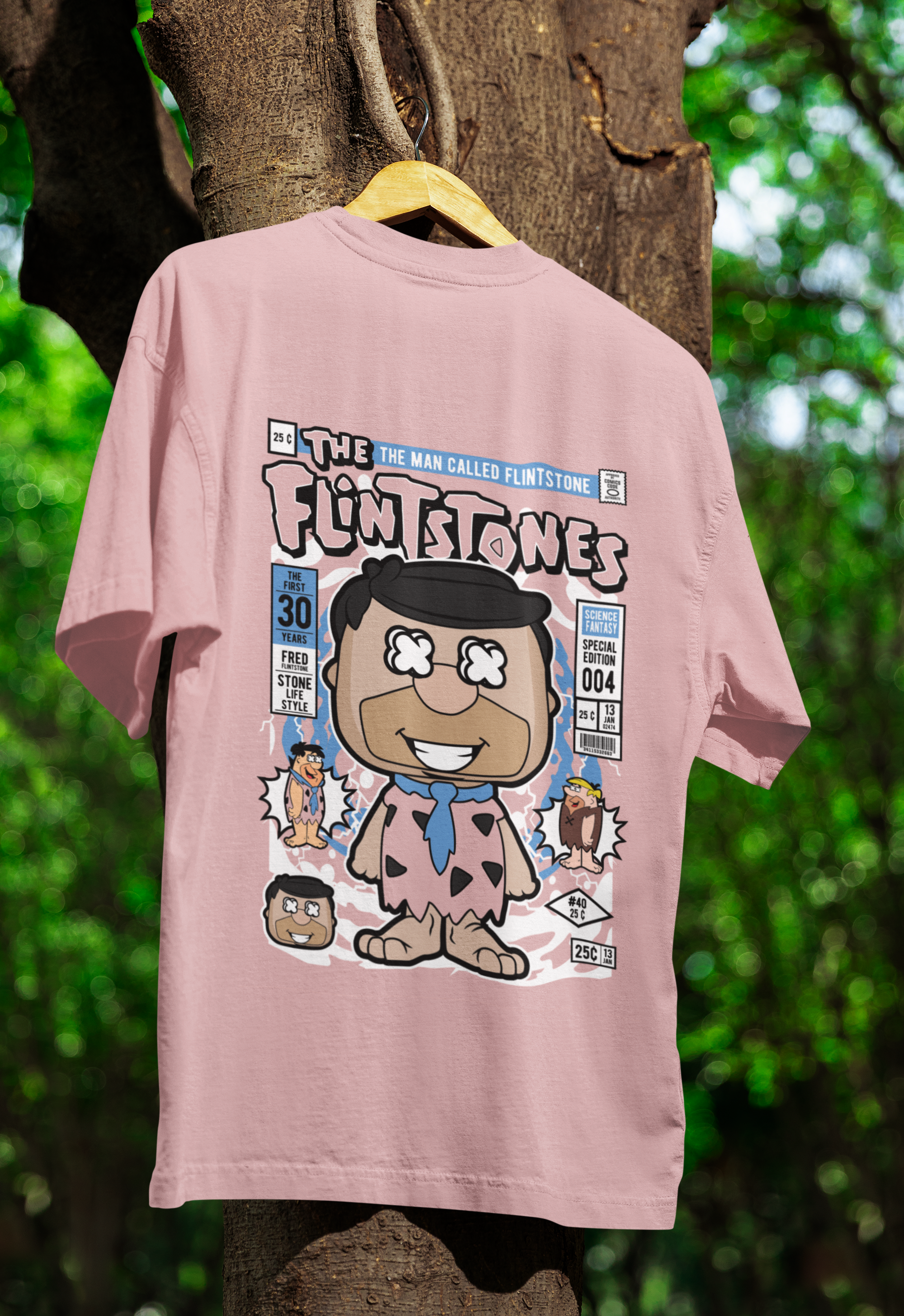 Bedrock Throwback Flintstones Oversized Tee | Mist & Cozy