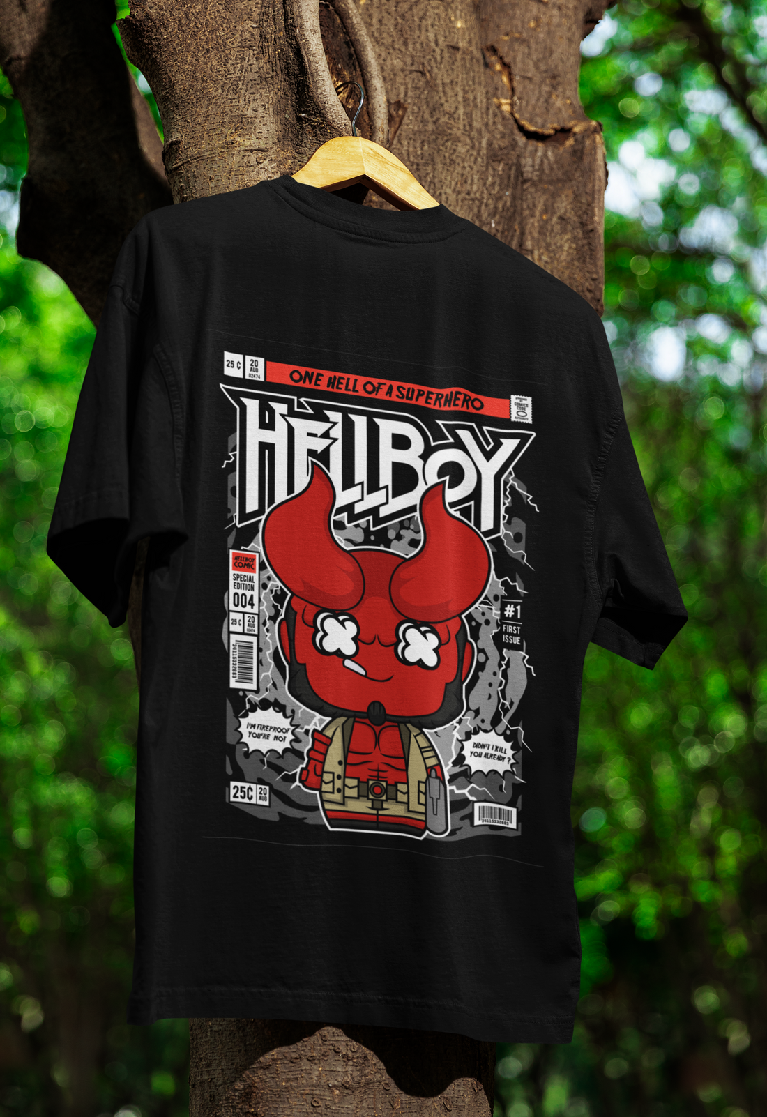 Unleash the Inferno Hellboy Oversized Tee | Mist & Cozy