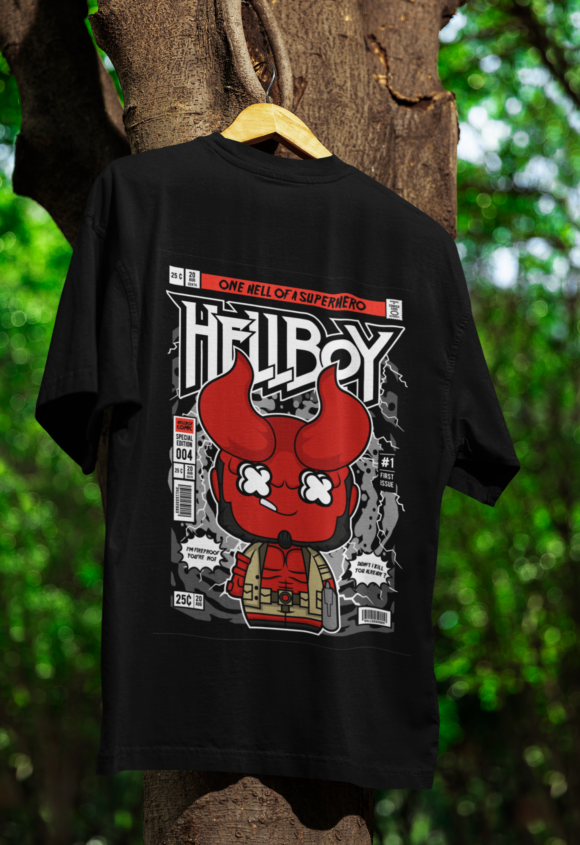 Unleash the Inferno Hellboy Oversized Tee | Mist & Cozy