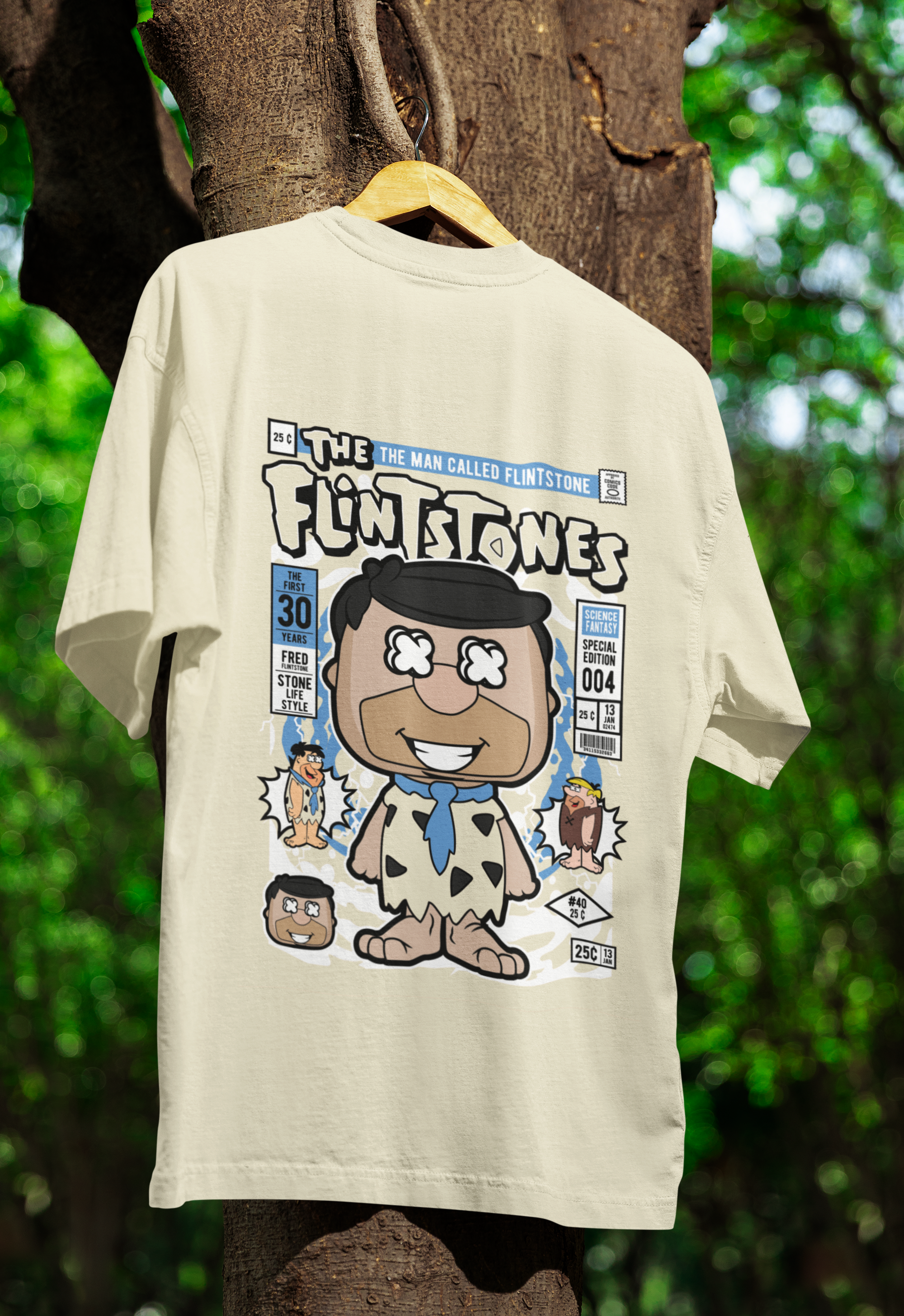 Bedrock Throwback Flintstones Oversized Tee | Mist & Cozy