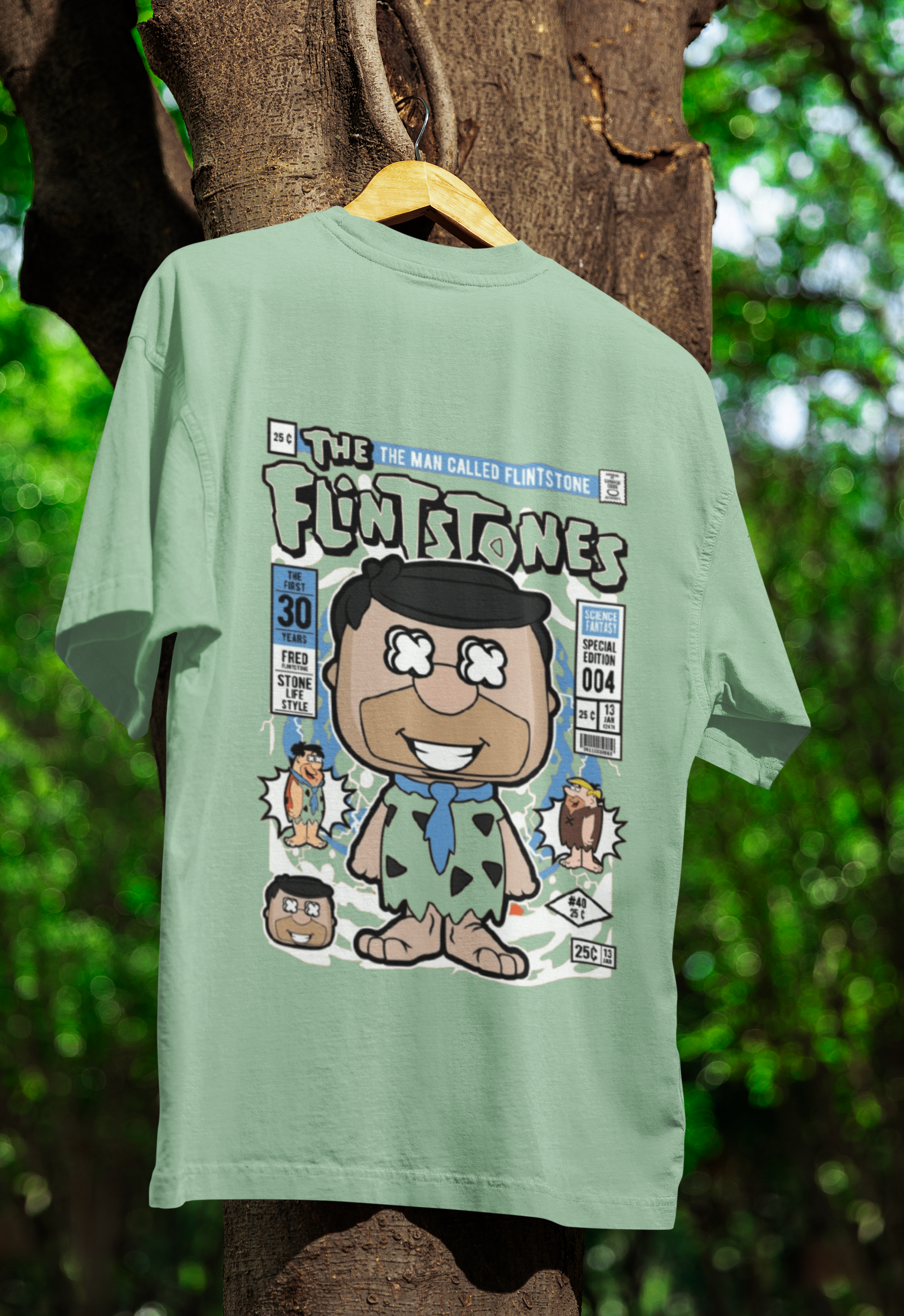 Bedrock Throwback Flintstones Oversized Tee | Mist & Cozy