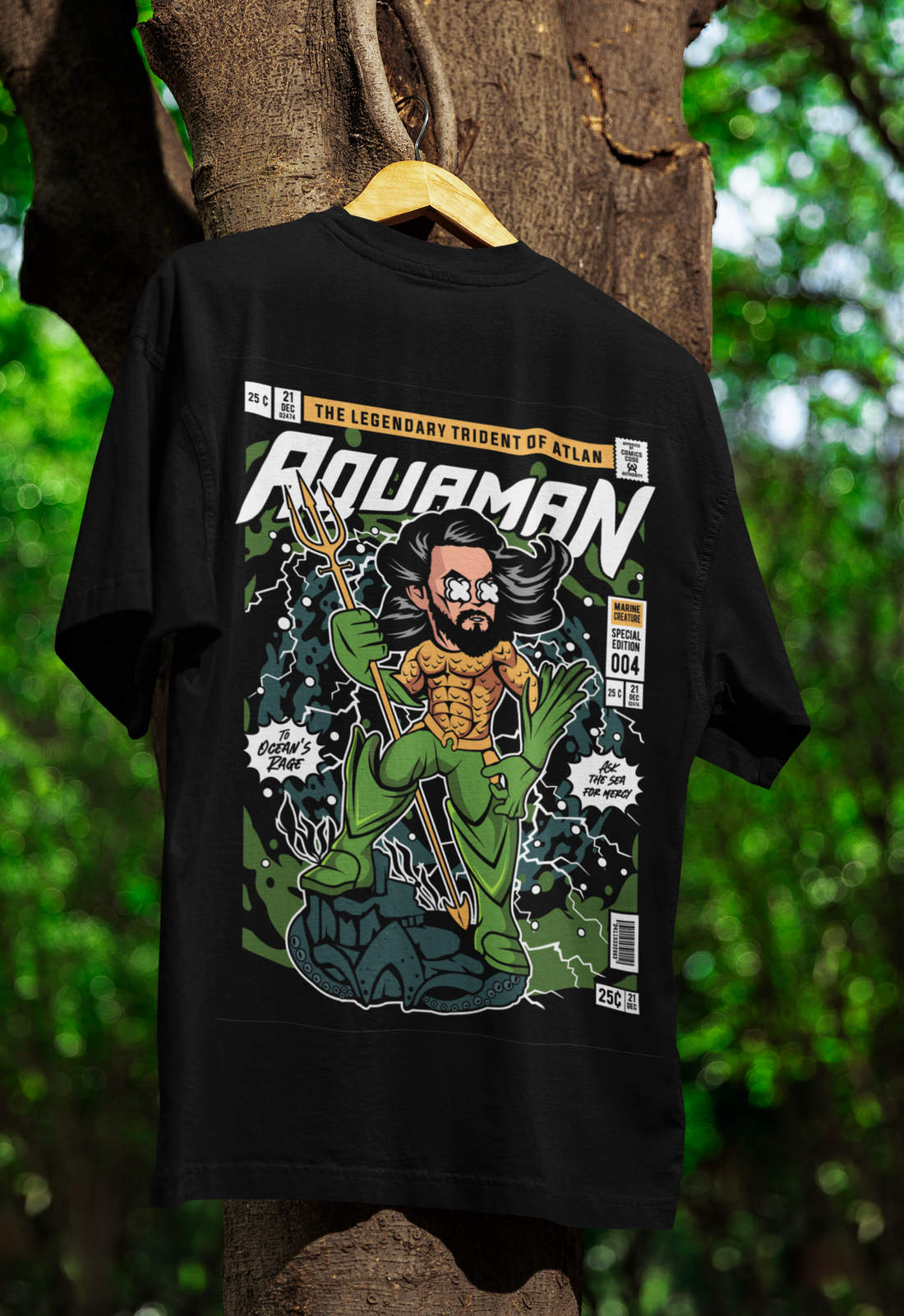 Trident Drip Aquaman Oversized Tee | Mist & Cozy