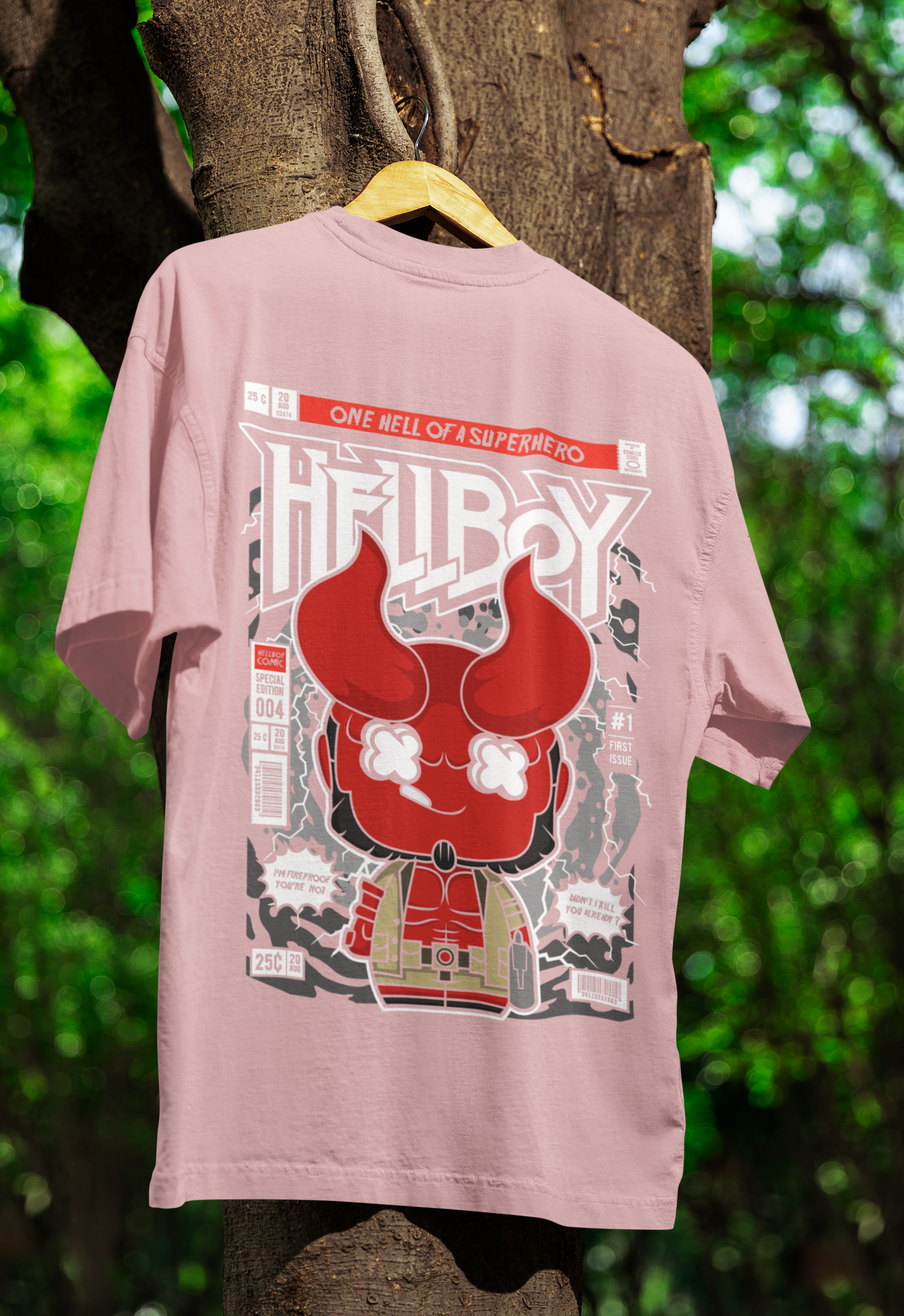 Unleash the Inferno Hellboy Oversized Tee | Mist & Cozy