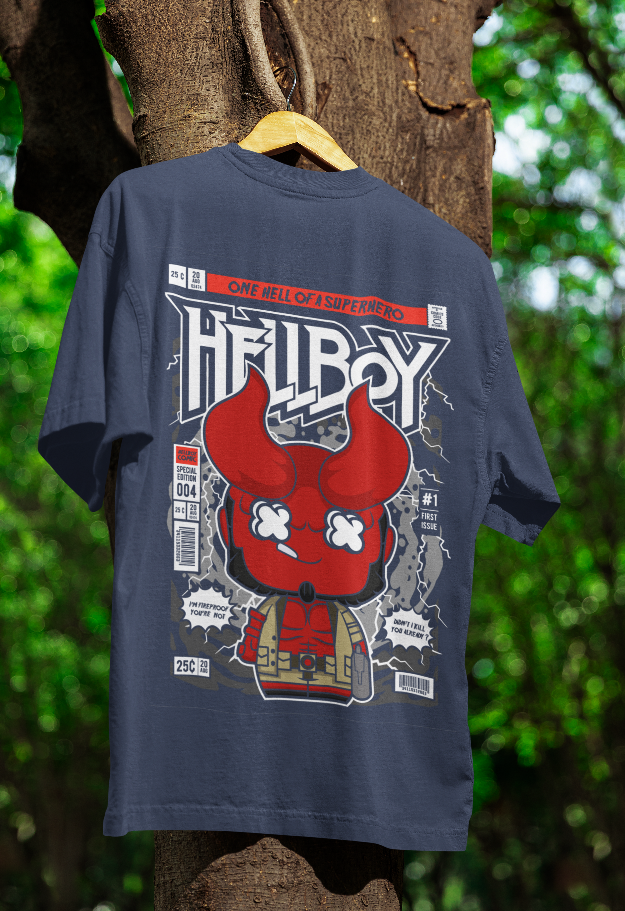 Unleash the Inferno Hellboy Oversized Tee | Mist & Cozy