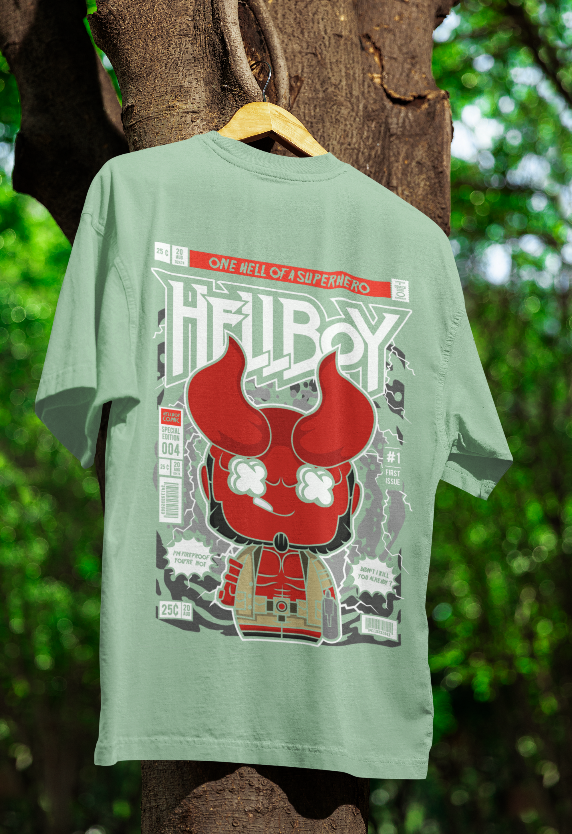 Unleash the Inferno Hellboy Oversized Tee | Mist & Cozy