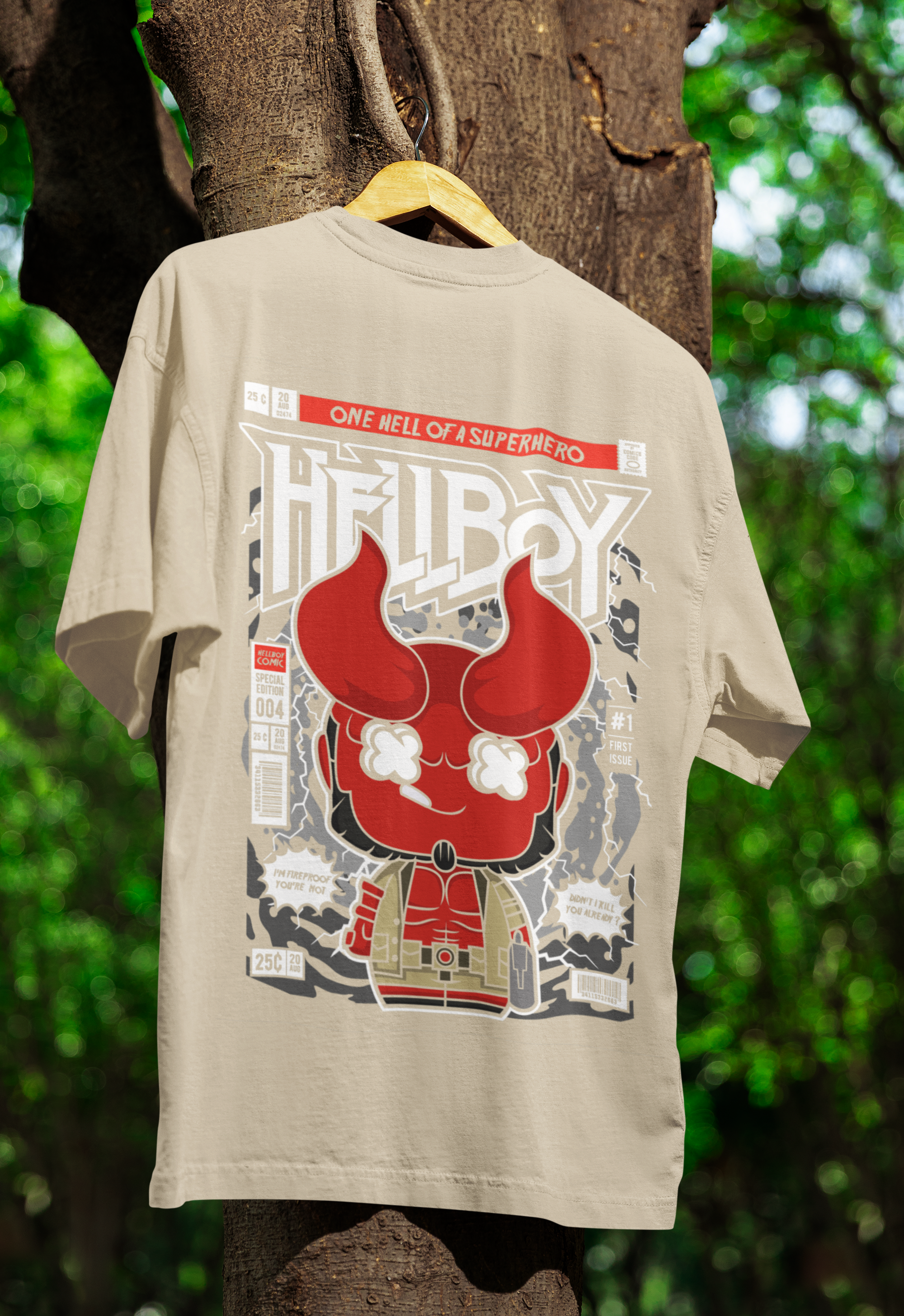 Unleash the Inferno Hellboy Oversized Tee | Mist & Cozy