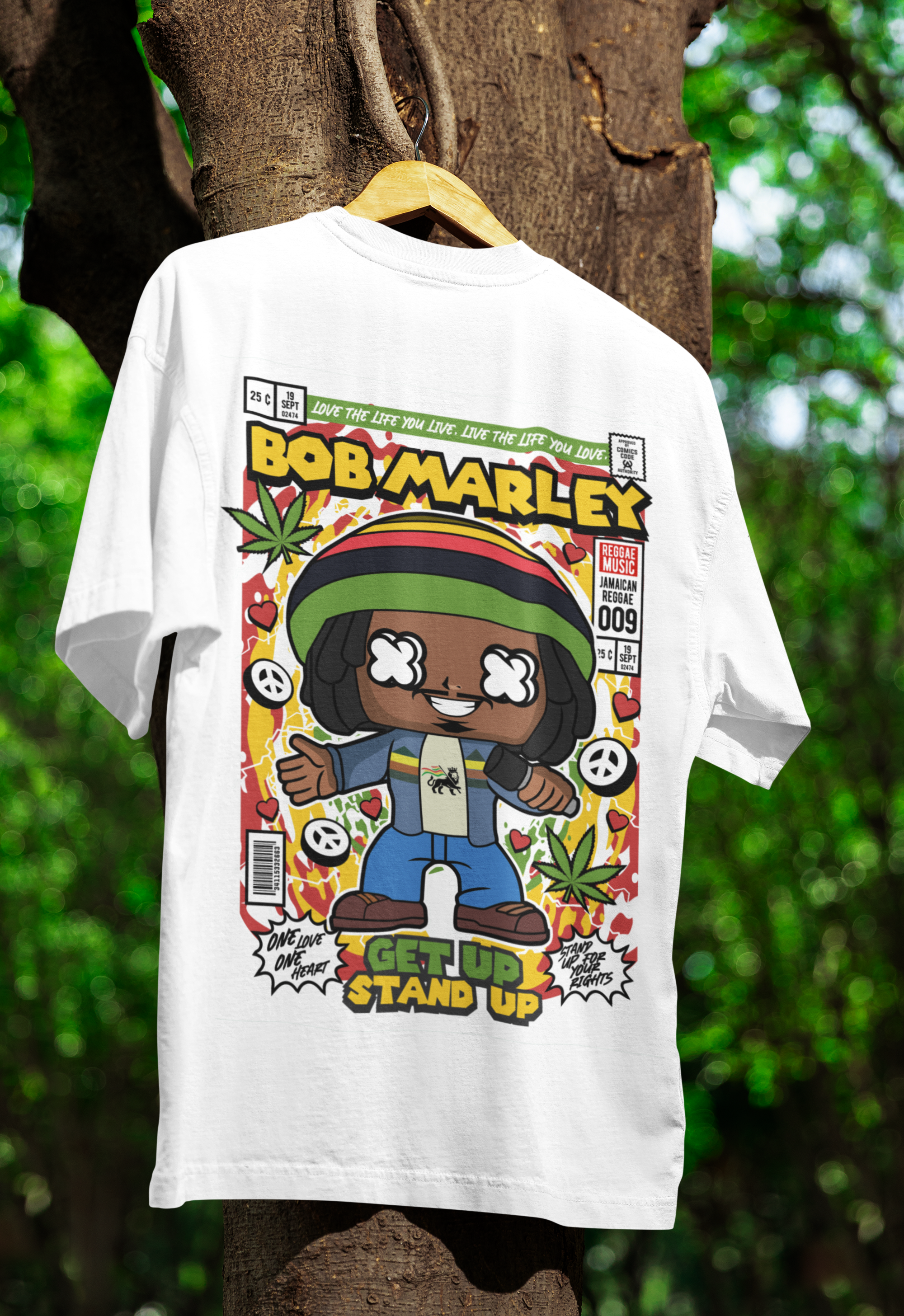 One Love Legacy Bob Marley Oversized Tee | Mist & Cozy