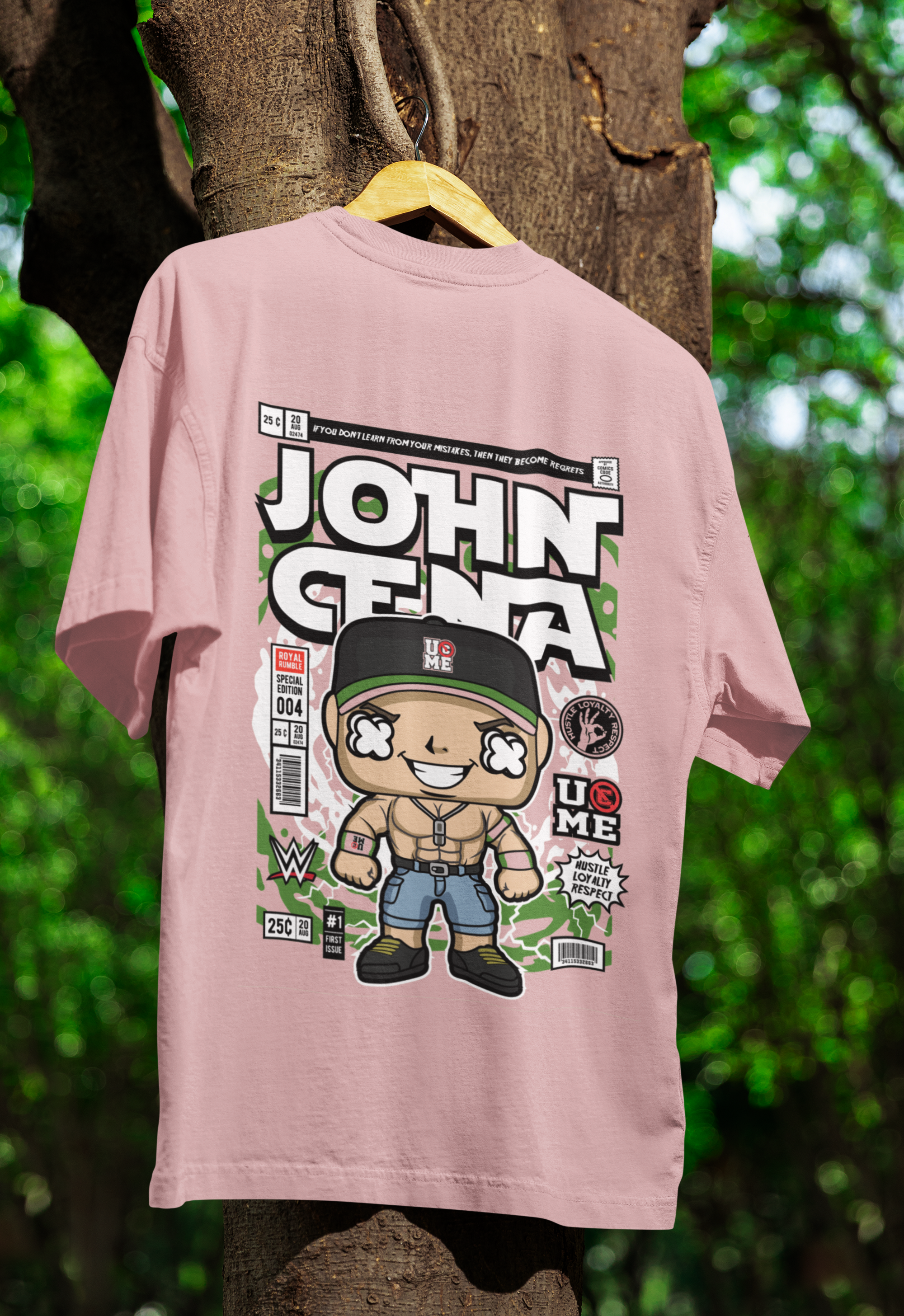 Never Give Up John Cena Oversized Tee | Mist & Cozy