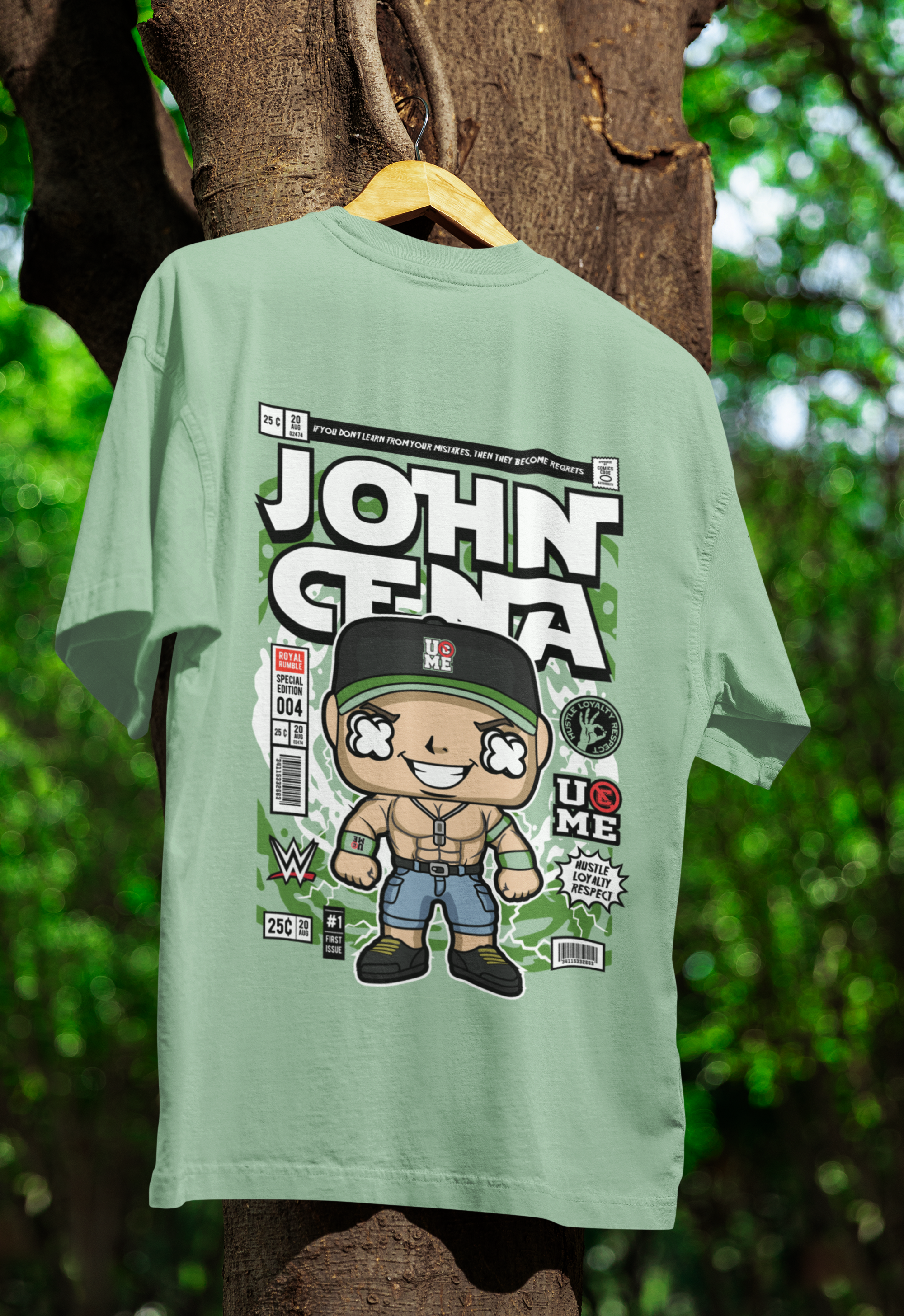 Never Give Up John Cena Oversized Tee | Mist & Cozy