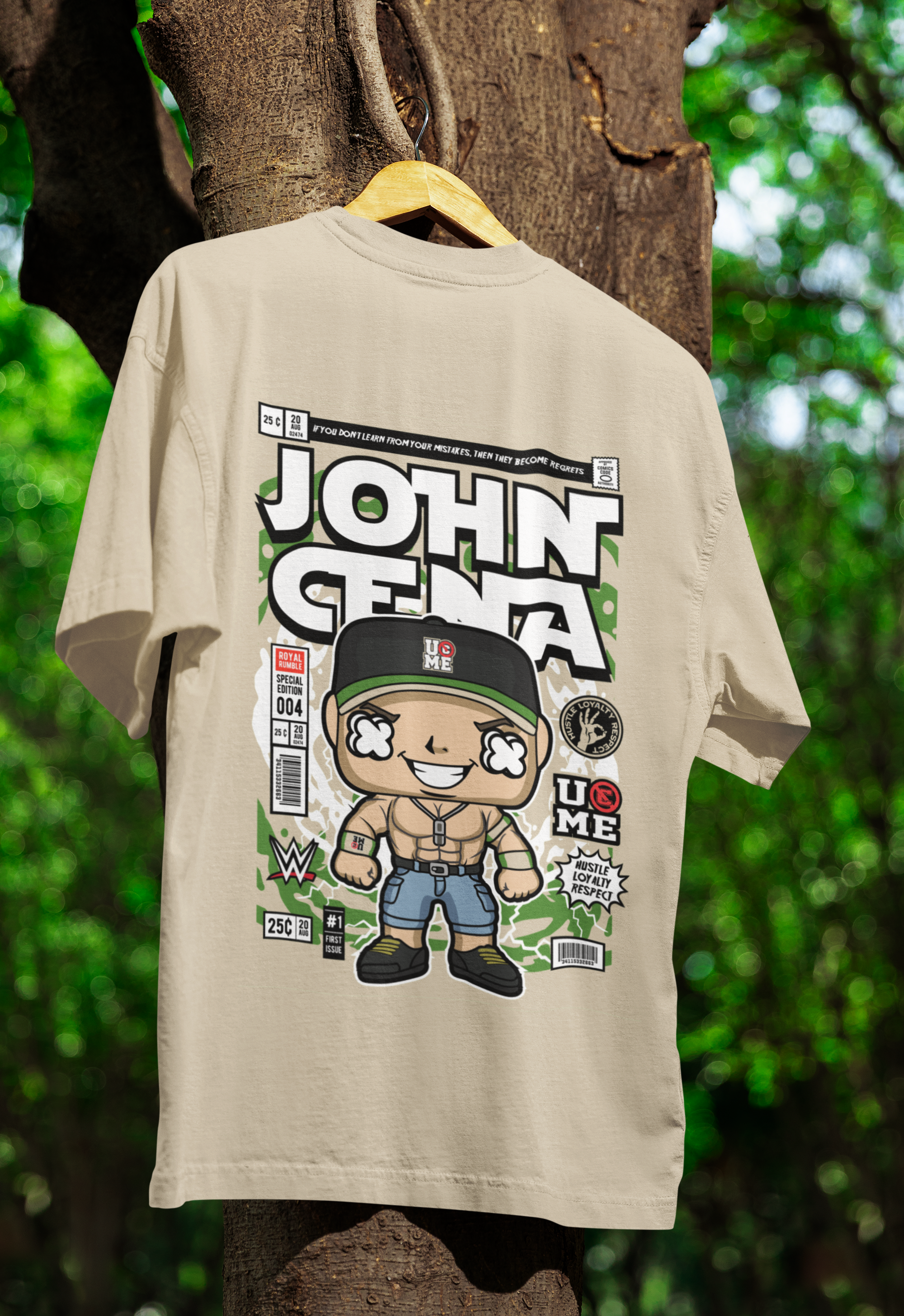 Never Give Up John Cena Oversized Tee | Mist & Cozy