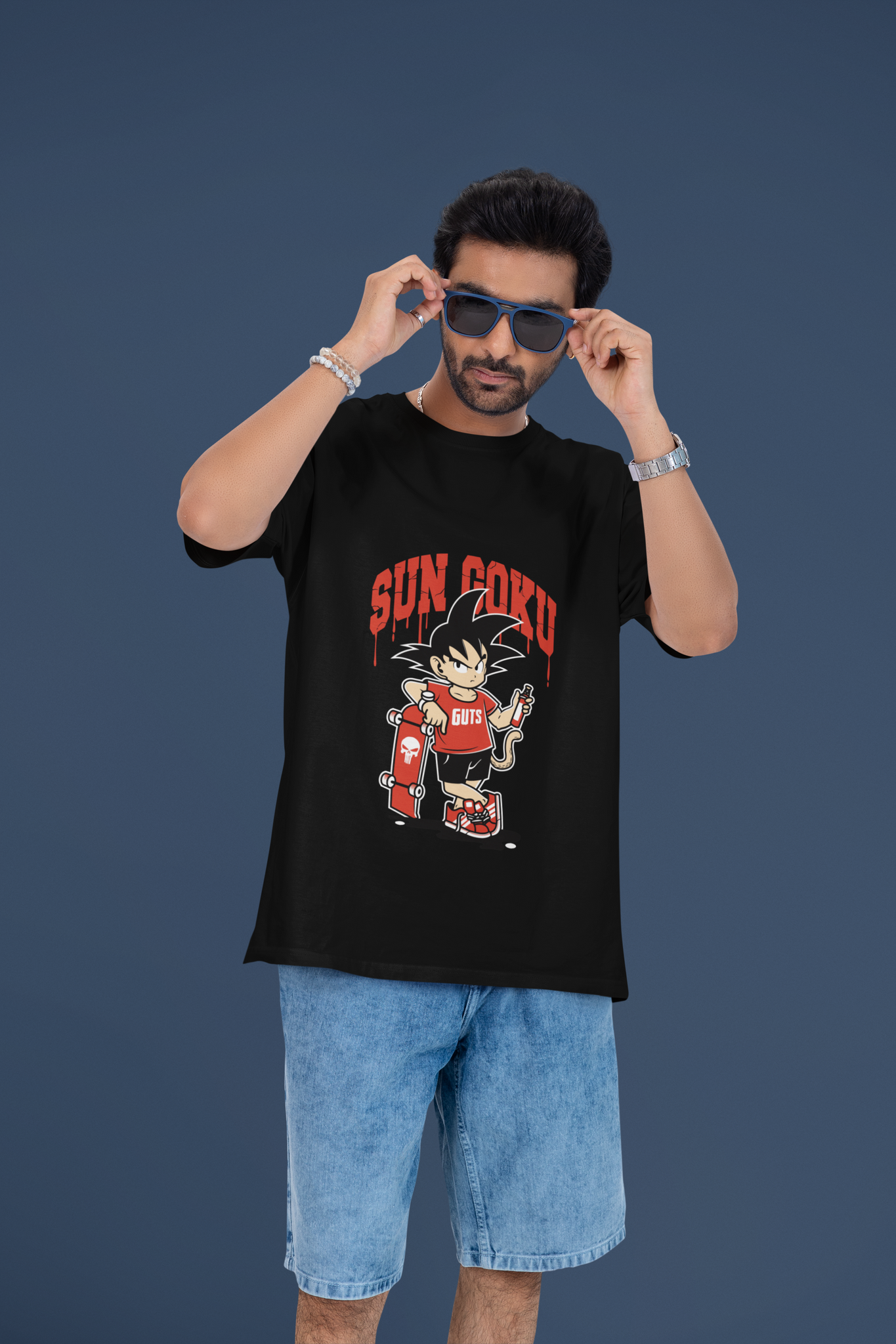 Skate. Fight. Repeat. Sun Goku Oversized Tee | Mist & Cozy