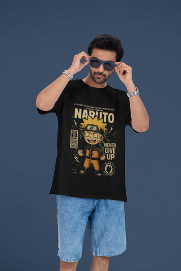 Never Give Up Naruto Gear 5 Oversized Tee | Mist & Cozy