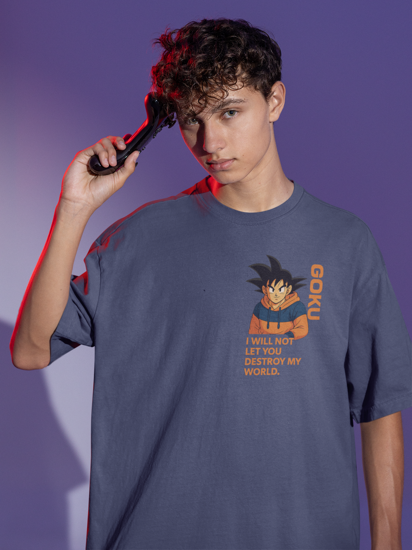 Multiverse Protector Goku Oversized Tee | Mist & Cozy