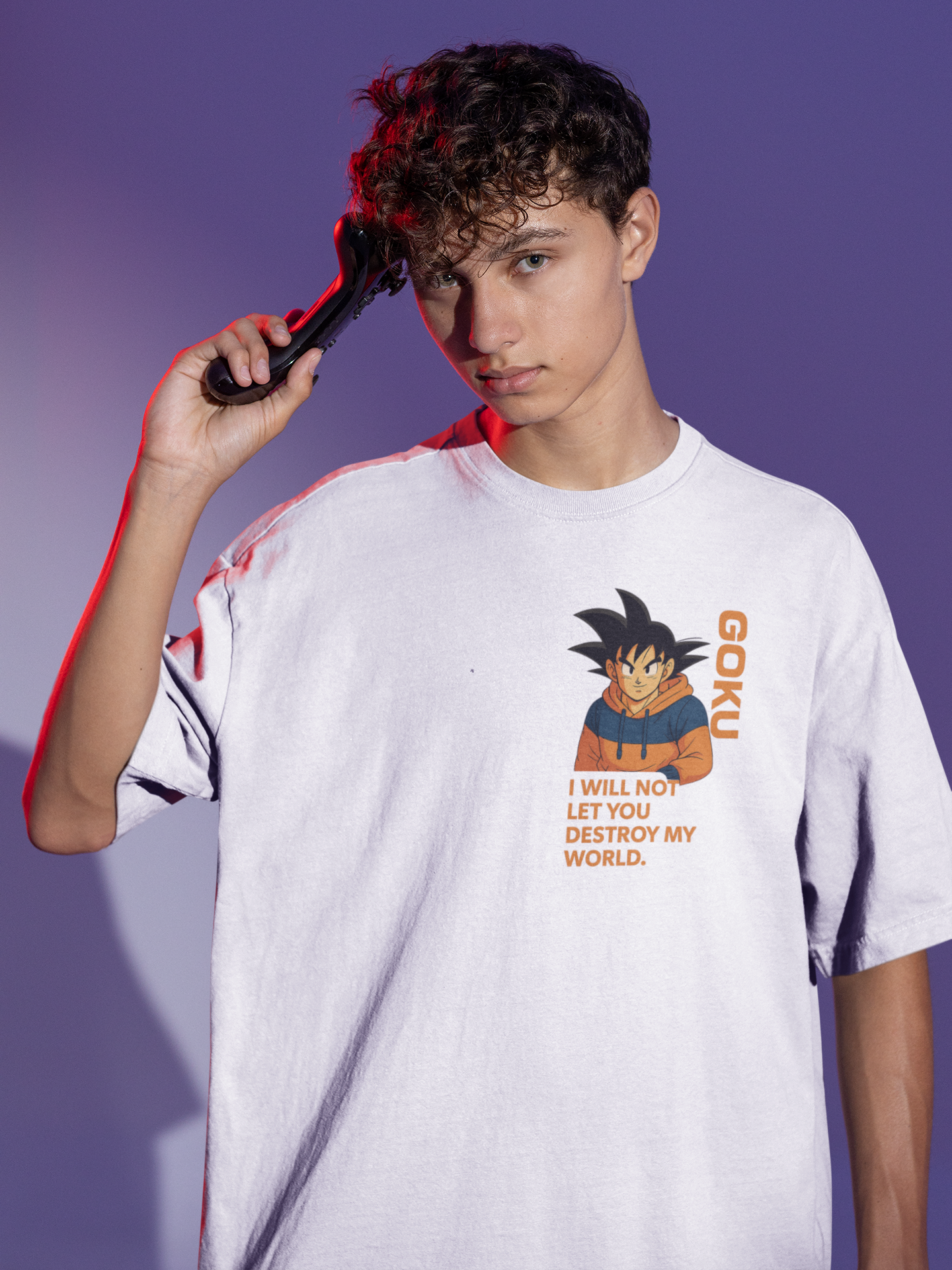 Multiverse Protector Goku Oversized Tee | Mist & Cozy